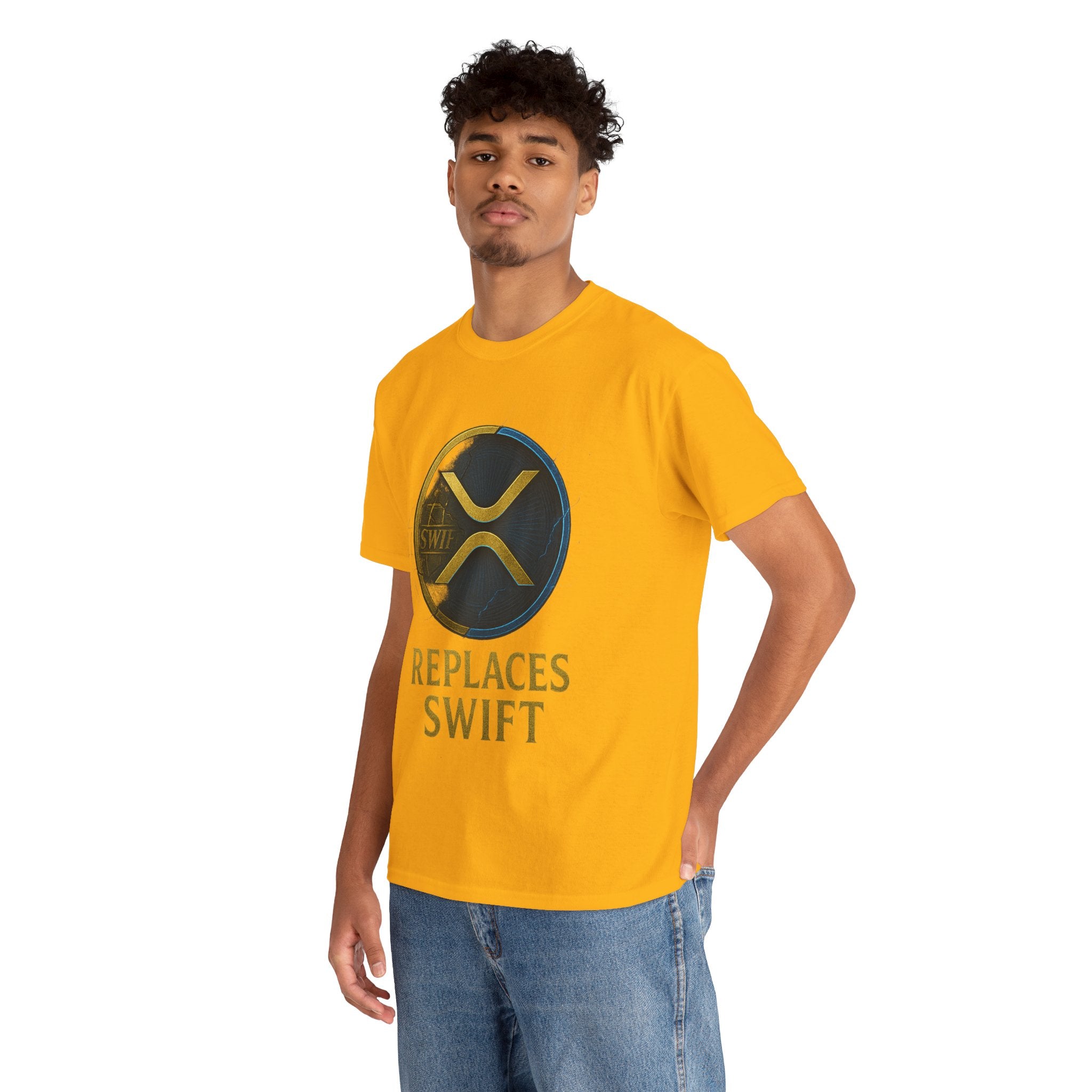 XRP 'Replaces Swift' Cotton Tee — Crypto Ripple Logo T-Shirt