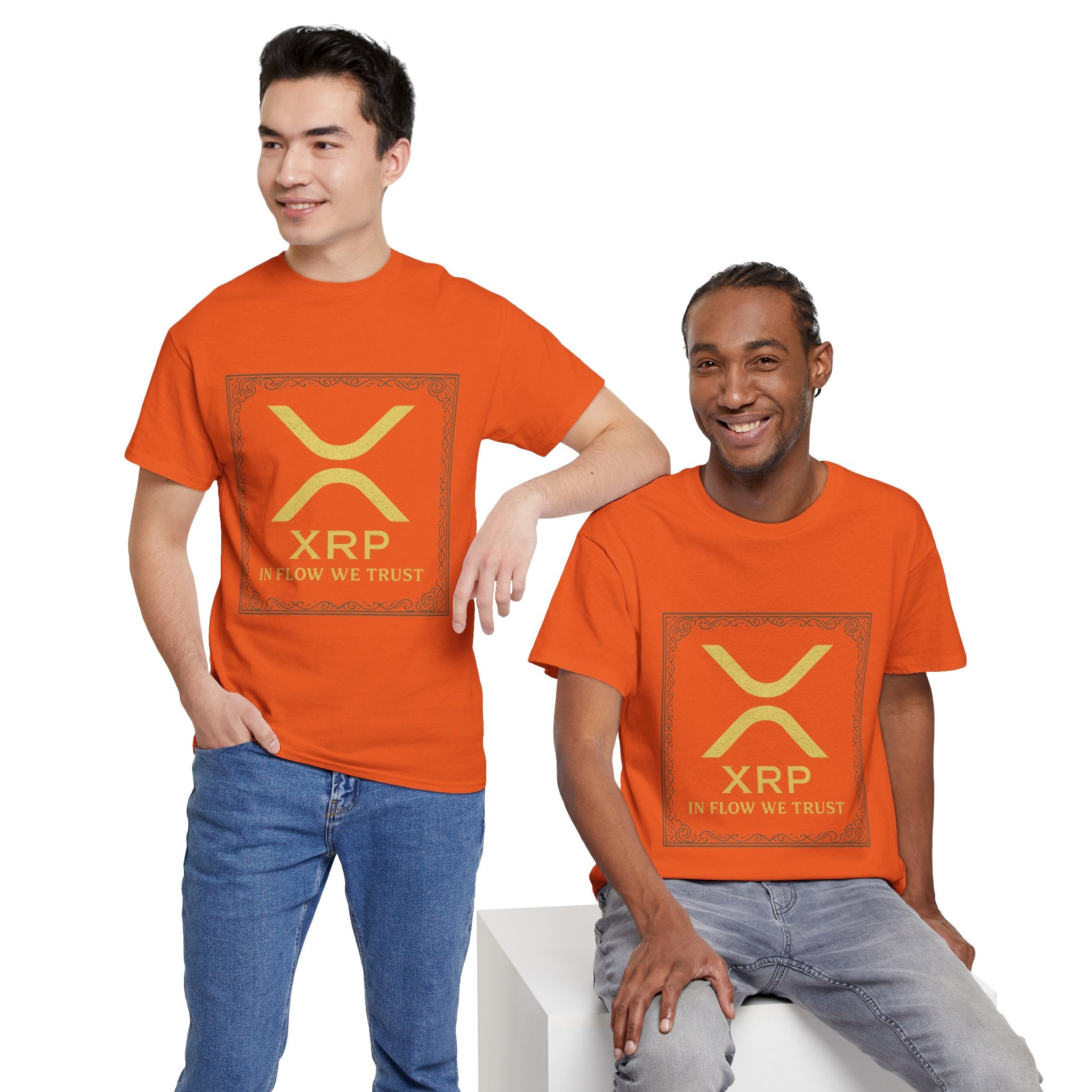 XRP Logo T-Shirt — "In Flow We Trust" Crypto Tee for Ripple Fans