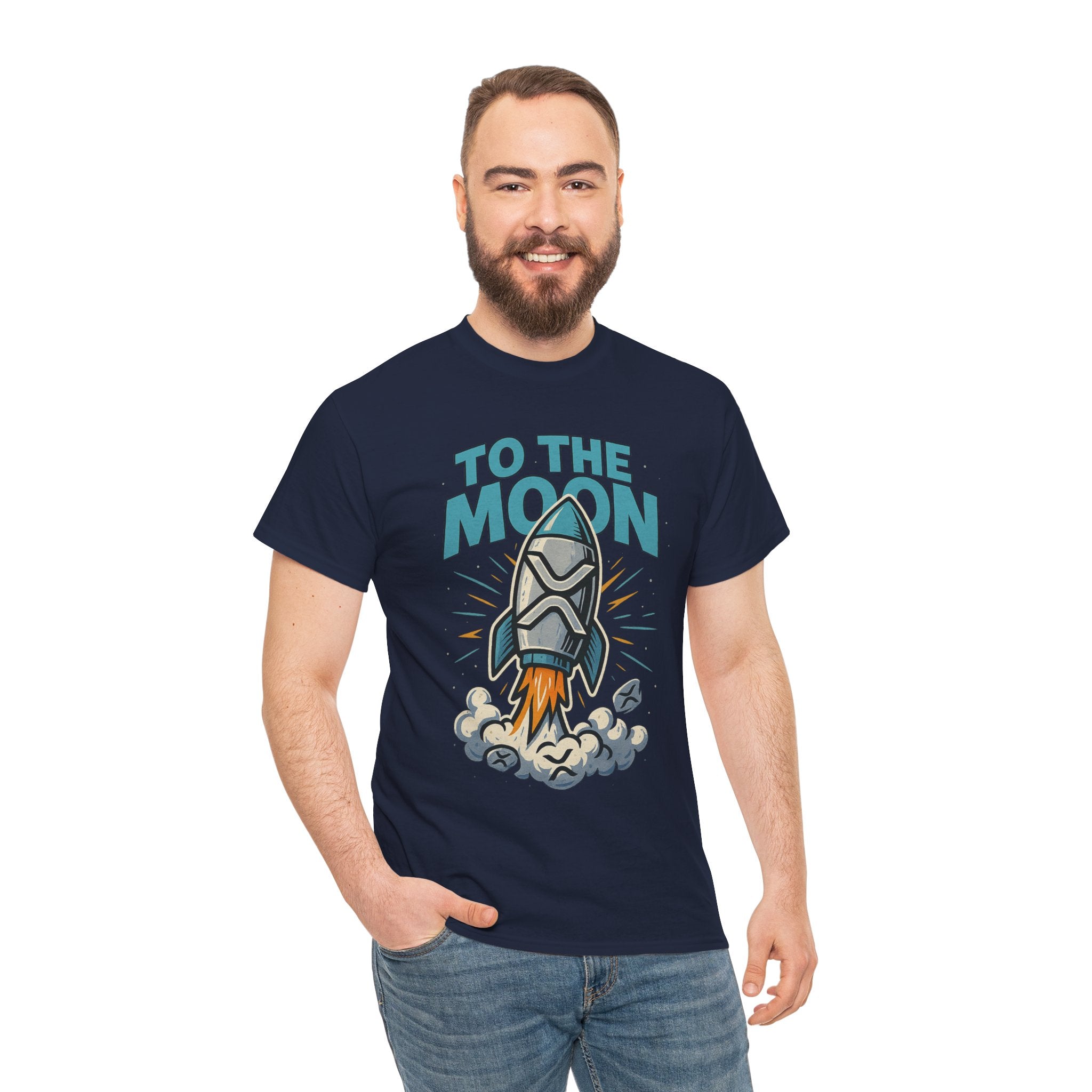 To The Moon Rocket T-Shirt — Space Graphic Tee for Crypto & Space Enthusiasts