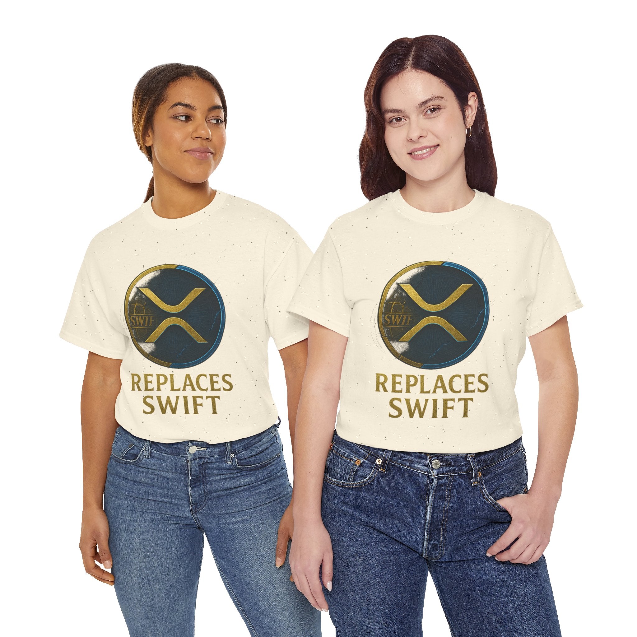 XRP 'Replaces Swift' Cotton Tee — Crypto Ripple Logo T-Shirt