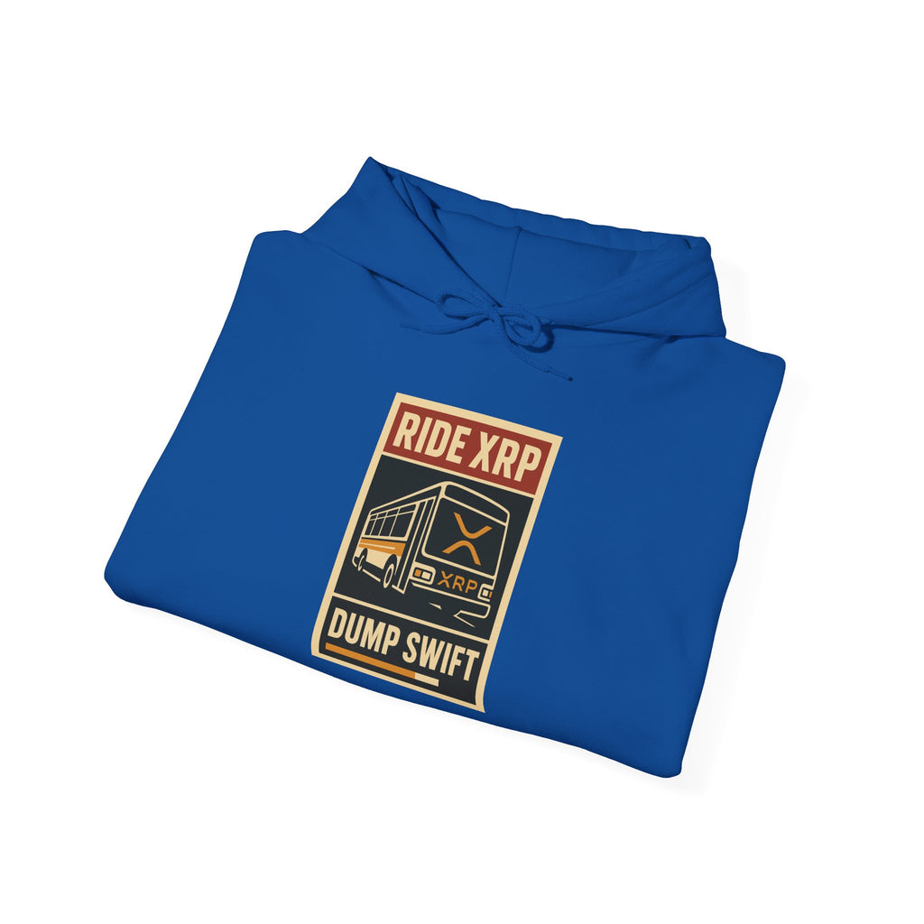 XRP Crypto Hoodie — "Ride XRP, Dump Swift" Retro Badge