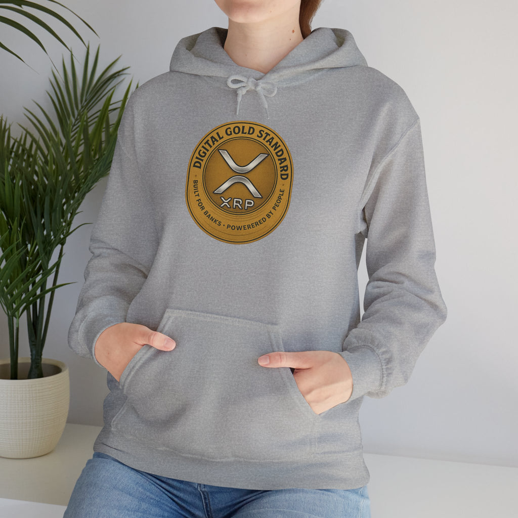 Crypto Coin Logo Hoodie — Digital Gold Standard XRP Emblem