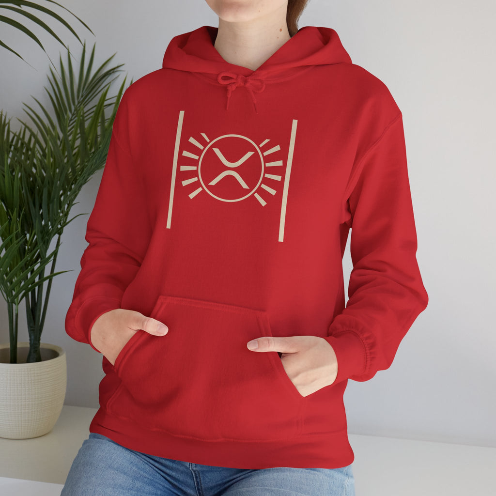 XRP Minimalist Logo Hoodie — Crypto Sun Symbol Sweatshirt