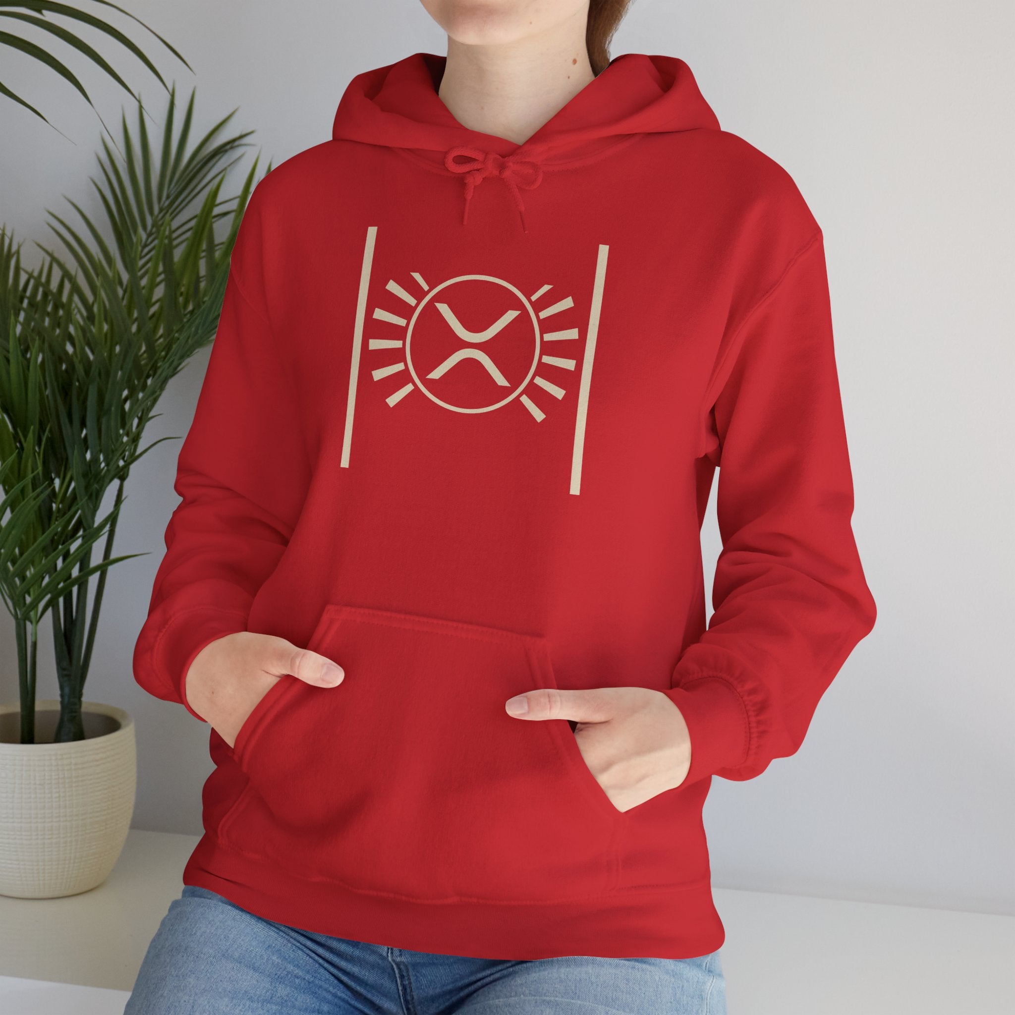 XRP Minimalist Logo Hoodie — Crypto Sun Symbol Sweatshirt