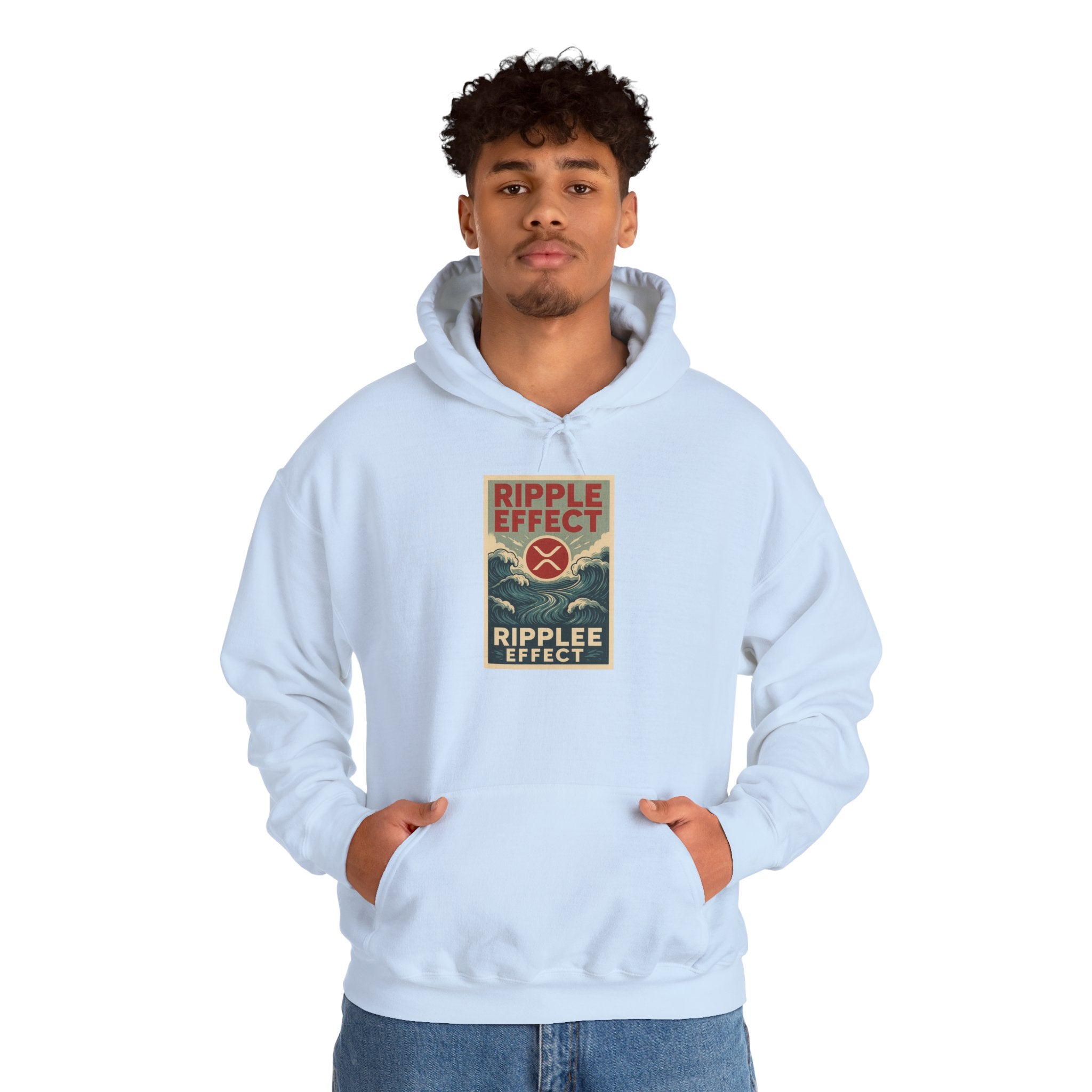 Ripple Effect Hoodie – Vintage Ocean Wave Graphic Hooded Sweatshirt