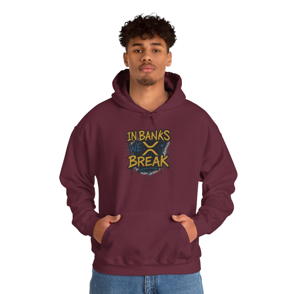 In Banks We Break Hoodie — Streetwear Graffiti Hoodie for Urban Style