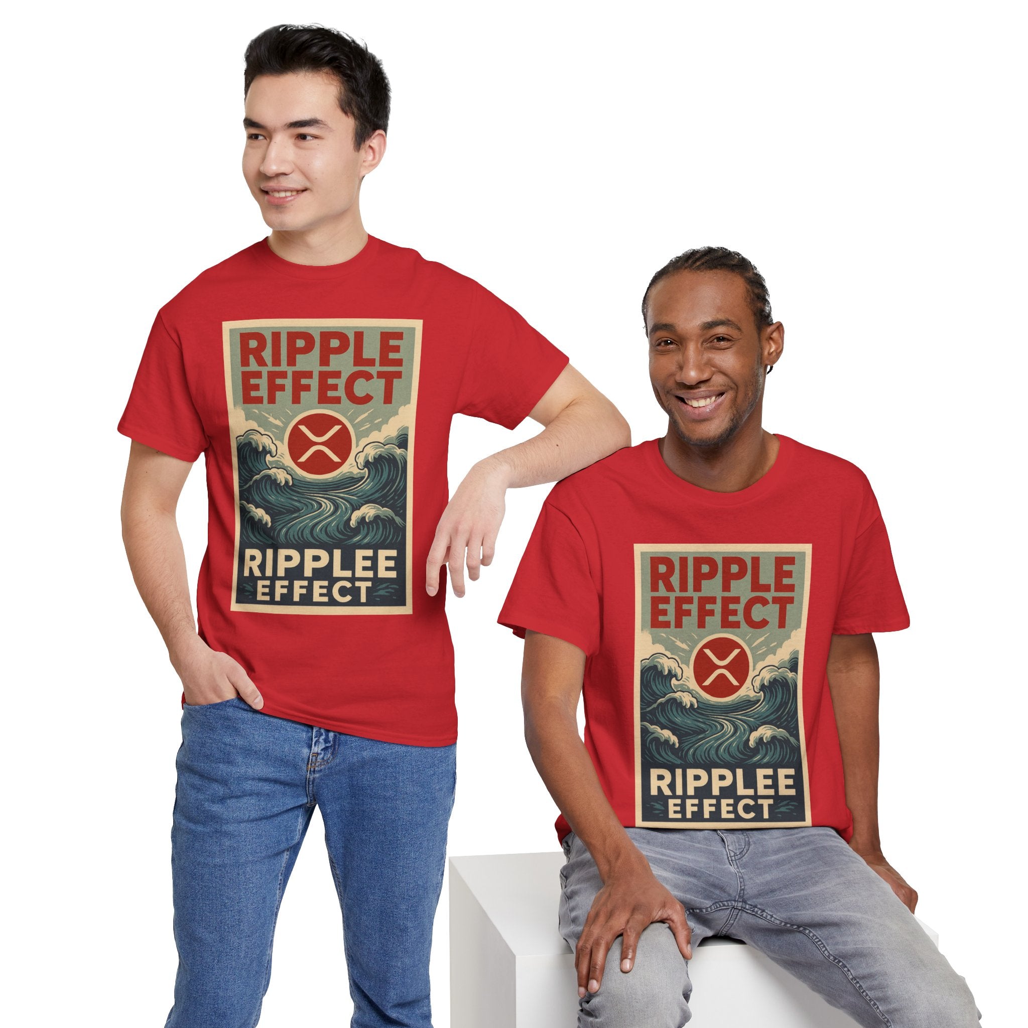Ripple Effect Tee — Vintage Wave XRP Crypto Graphic T-Shirt