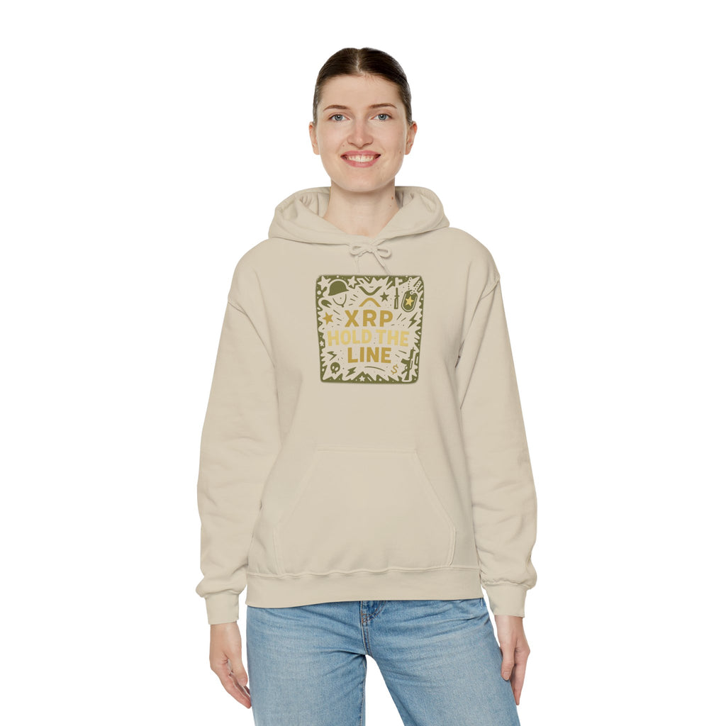 XRP Hold The Line Hoodie — Crypto Supporter Graphic Hooded Sweatshirt