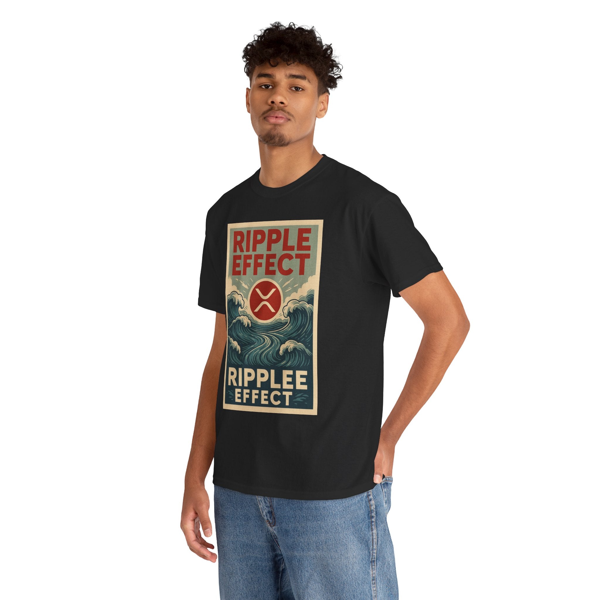 Ripple Effect Tee — Vintage Wave XRP Crypto Graphic T-Shirt