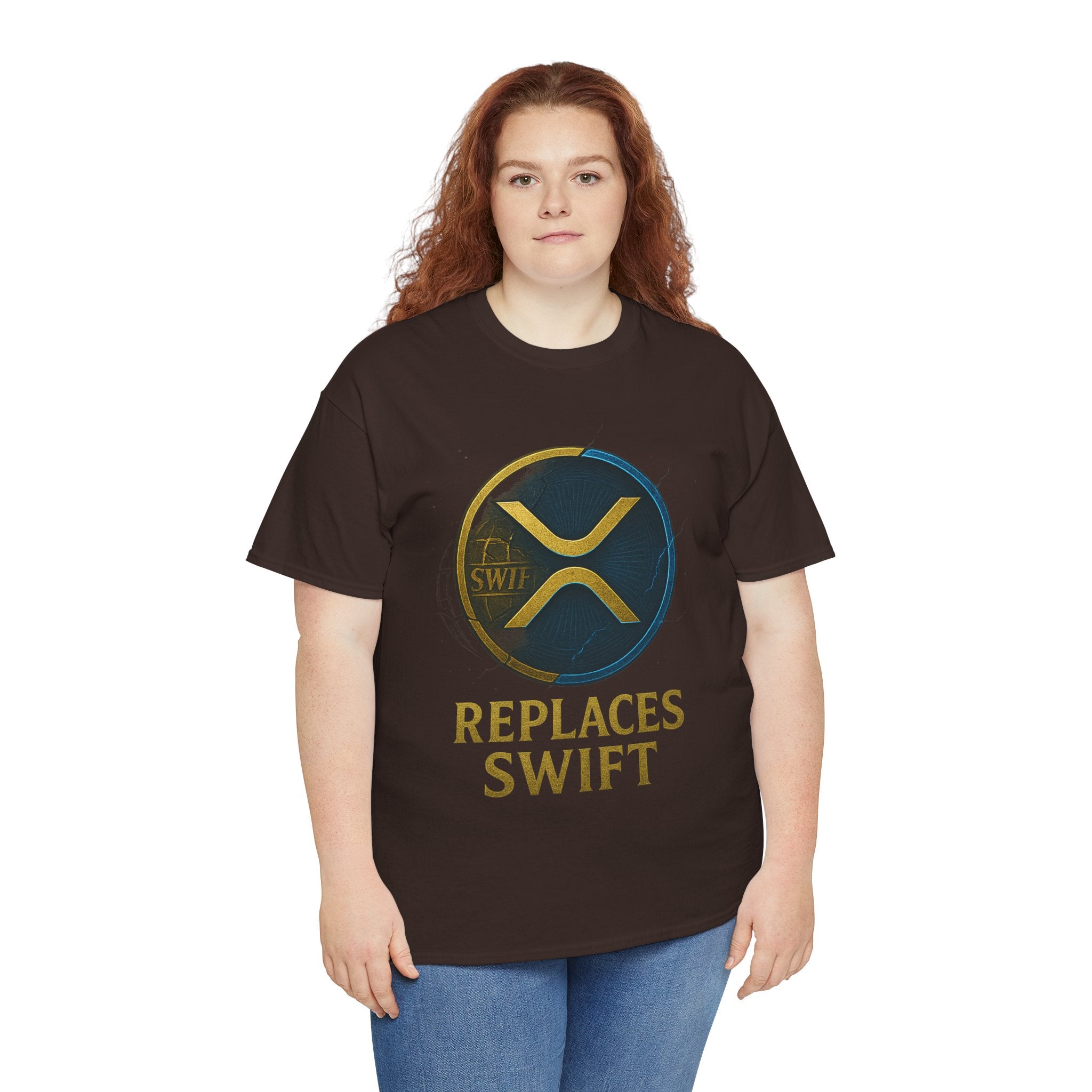 XRP 'Replaces Swift' Cotton Tee — Crypto Ripple Logo T-Shirt