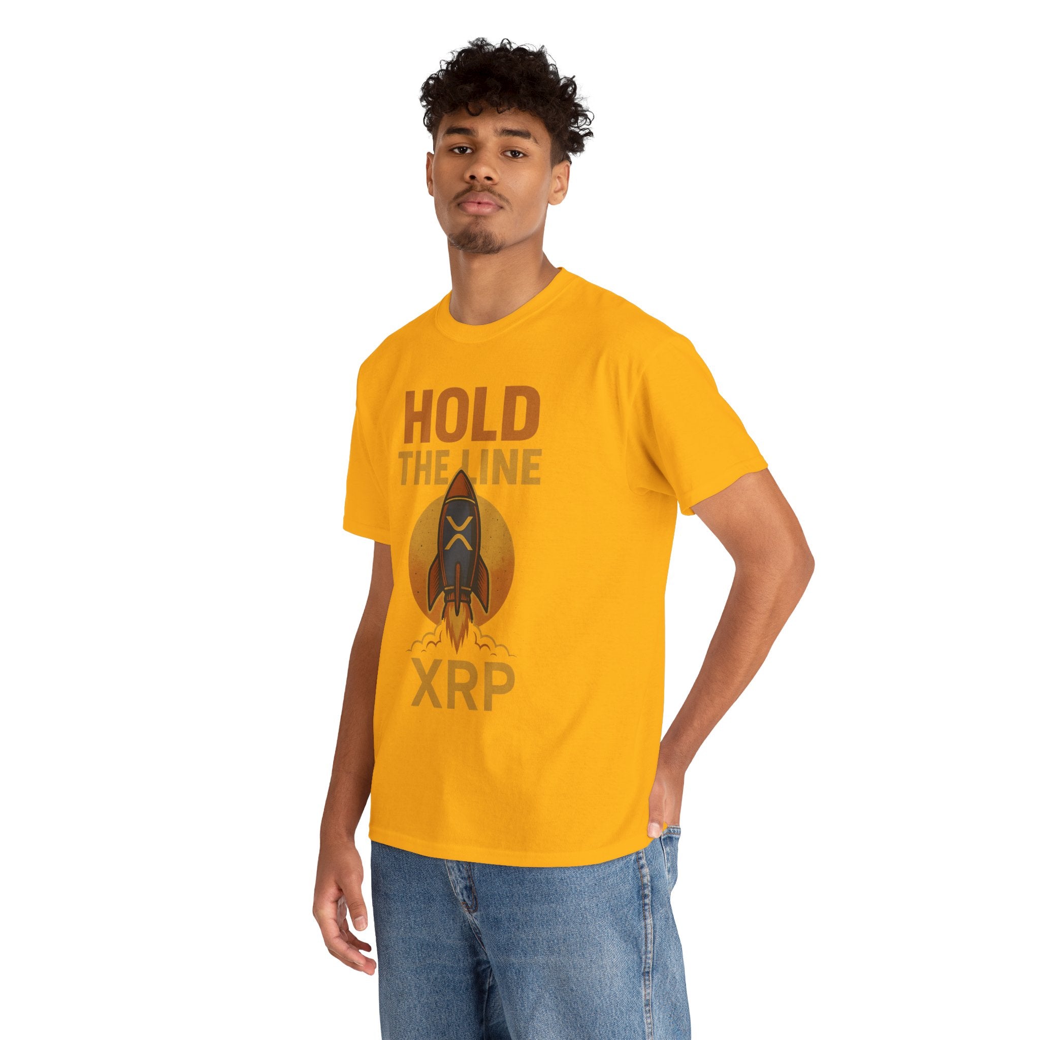 XRP Hold The Line Rocket Tee — Crypto Investor T‑Shirt