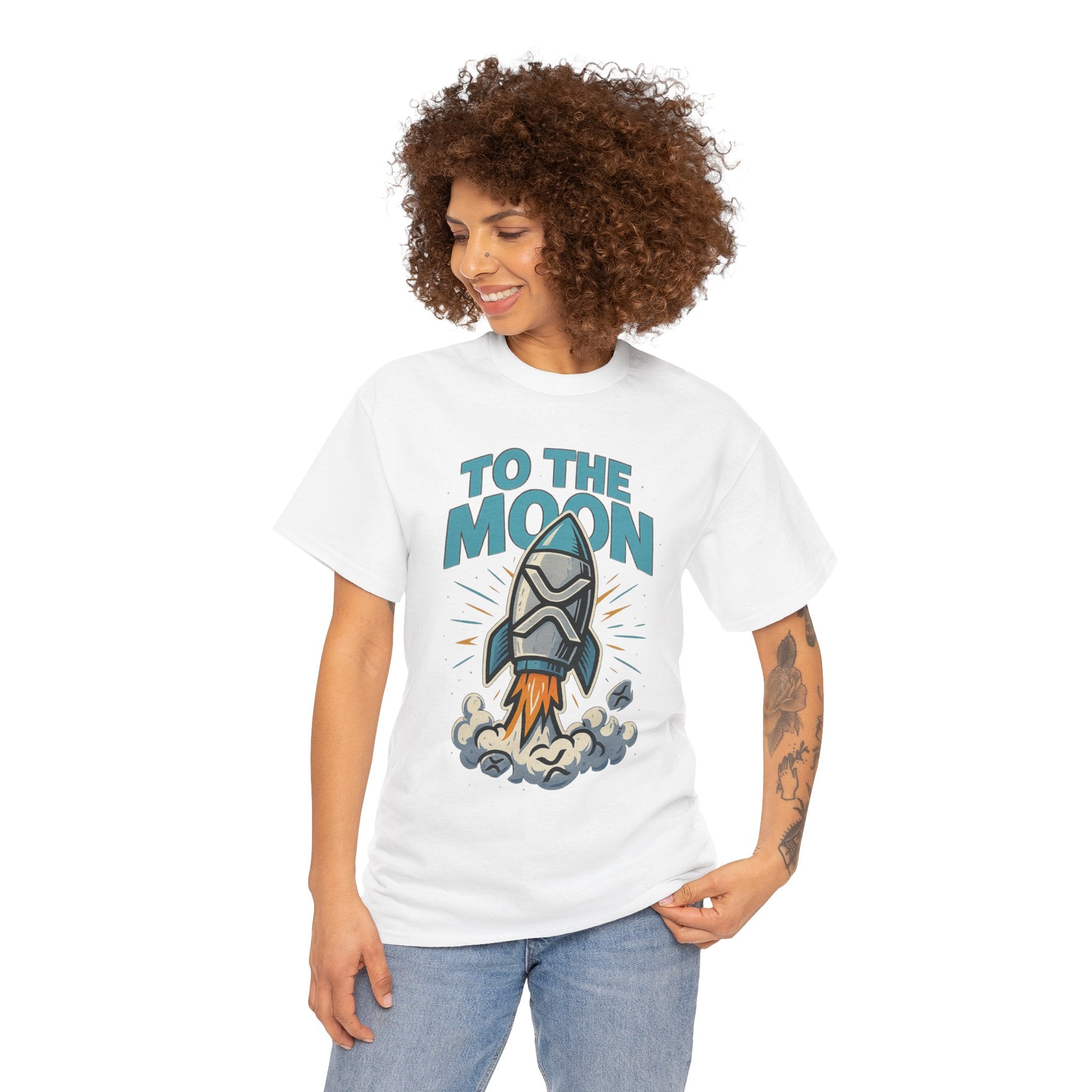 To The Moon Rocket T-Shirt — Space Graphic Tee for Crypto & Space Enthusiasts