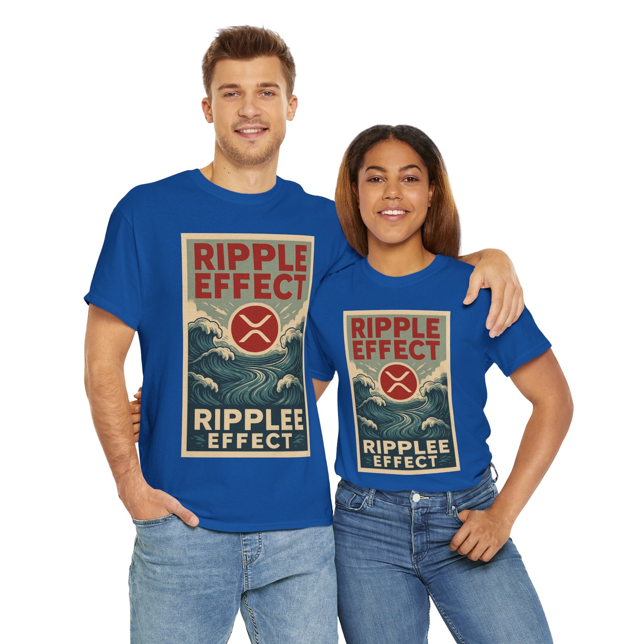 Ripple Effect Tee — Vintage Wave XRP Crypto Graphic T-Shirt