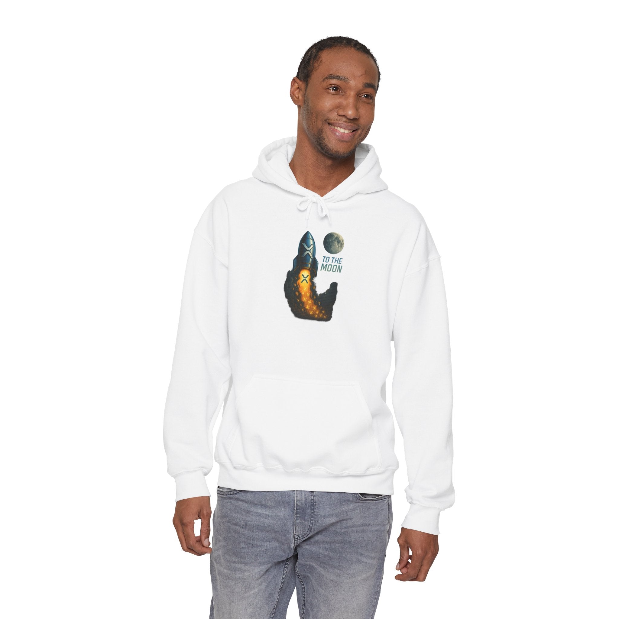 To the Moon Rocket Hoodie — Space Graphic Pullover