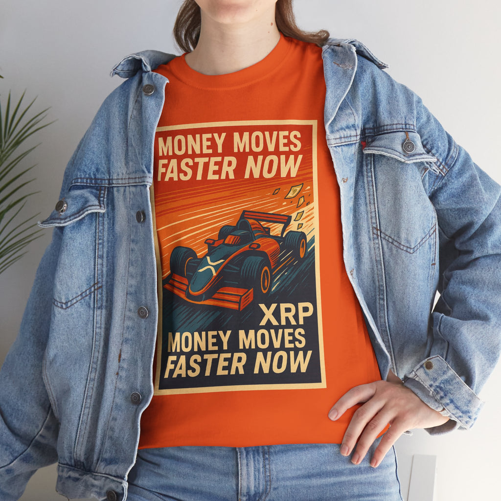 XRP 'Money Moves Faster Now' Racing Tee — Crypto Enthusiast T-Shirt