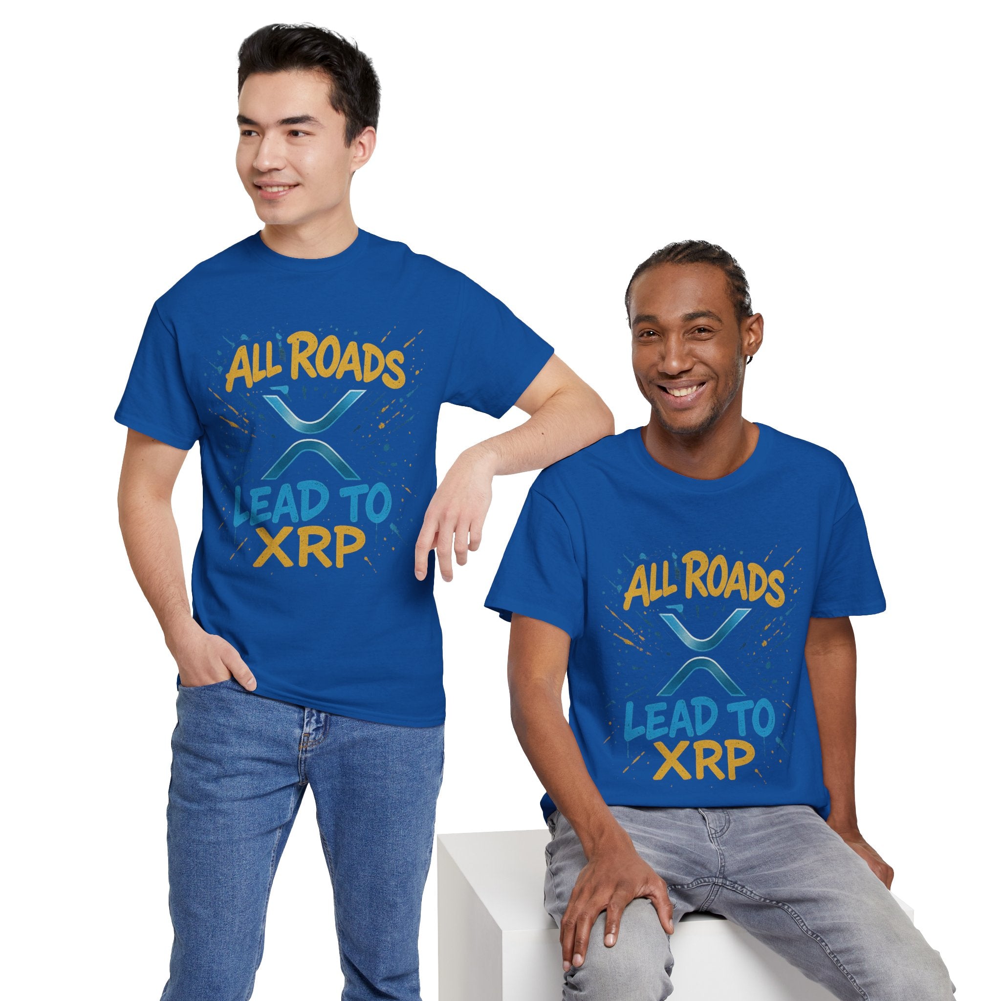 XRP Crypto Tee — "All Roads Lead to XRP" Casual Cryptocurrency Shirt