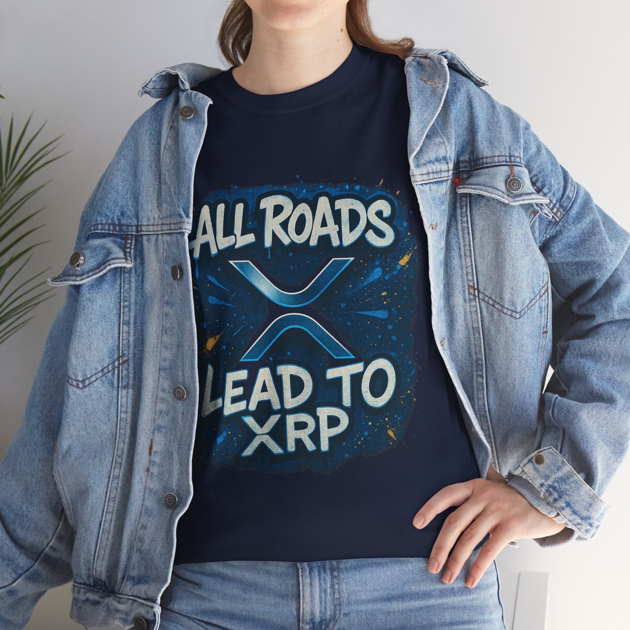 XRP Crypto T-Shirt — "All Roads Lead to XRP" Graphic Tee