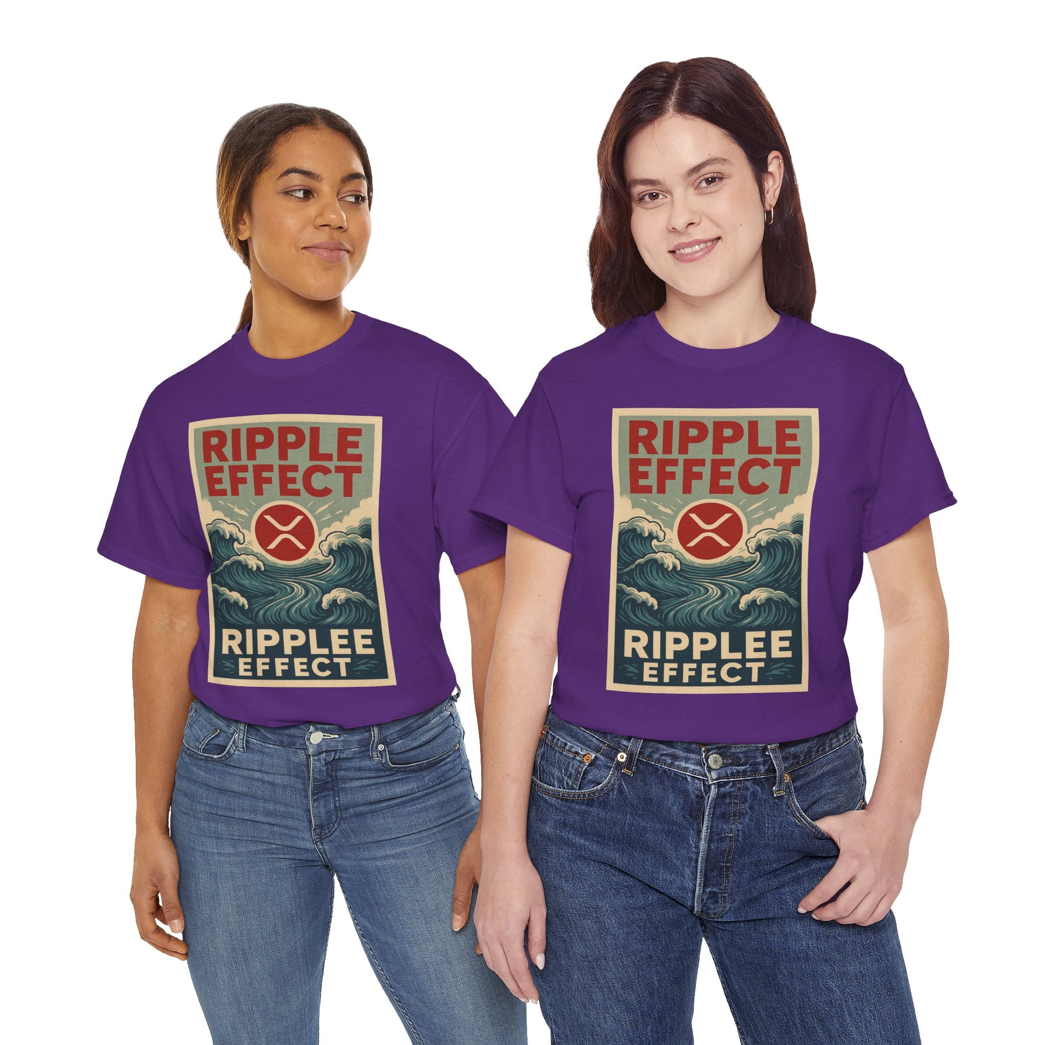 Ripple Effect Tee — Vintage Wave XRP Crypto Graphic T-Shirt