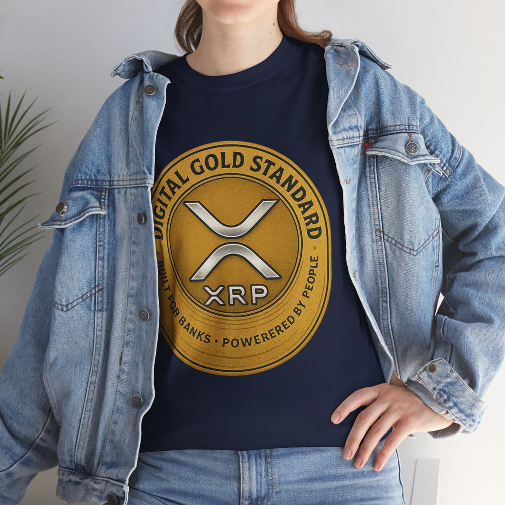 XRP Digital Gold Tee – Cryptocurrency Logo Shirt