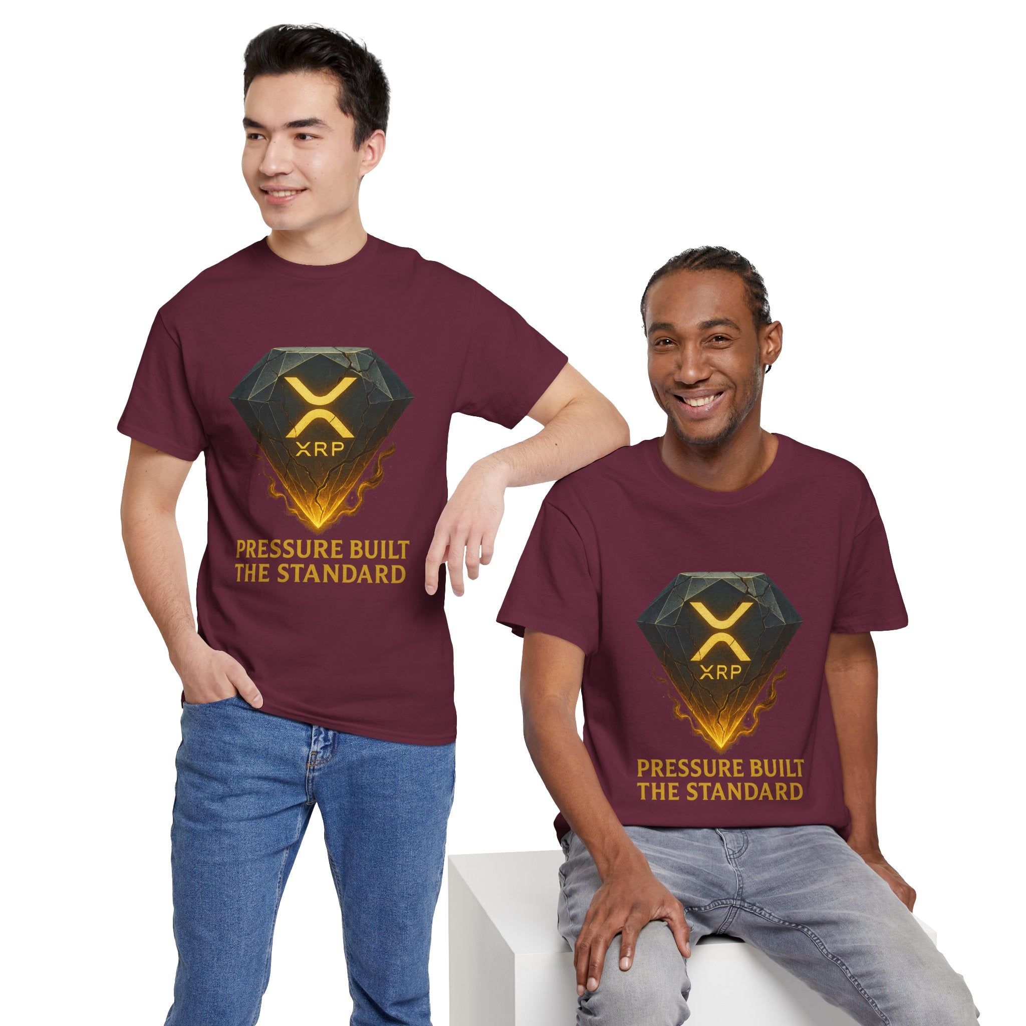XRP Diamond Tee — "Pressure Built The Standard" Crypto Graphic T‑Shirt