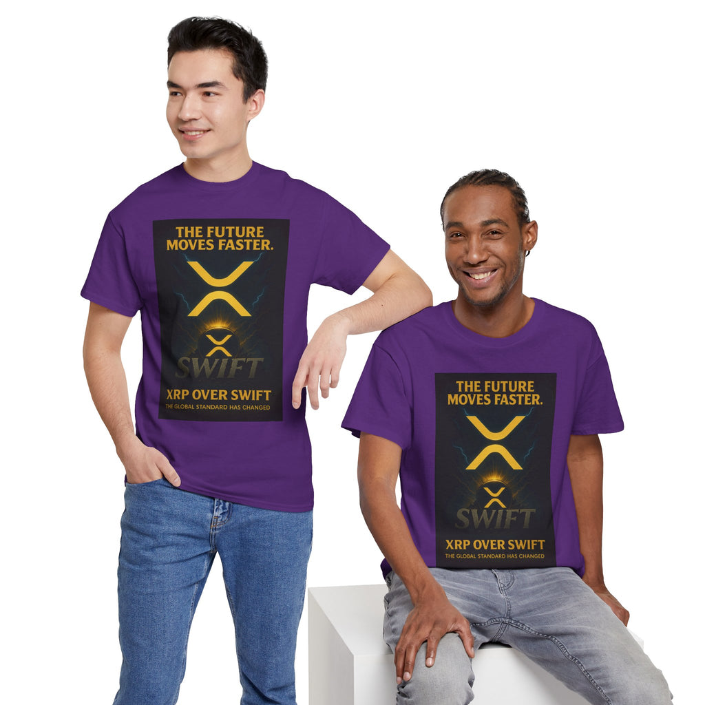 XRP Swift Crypto T-Shirt — “The Future Moves Faster” XRP Over Swift Tee