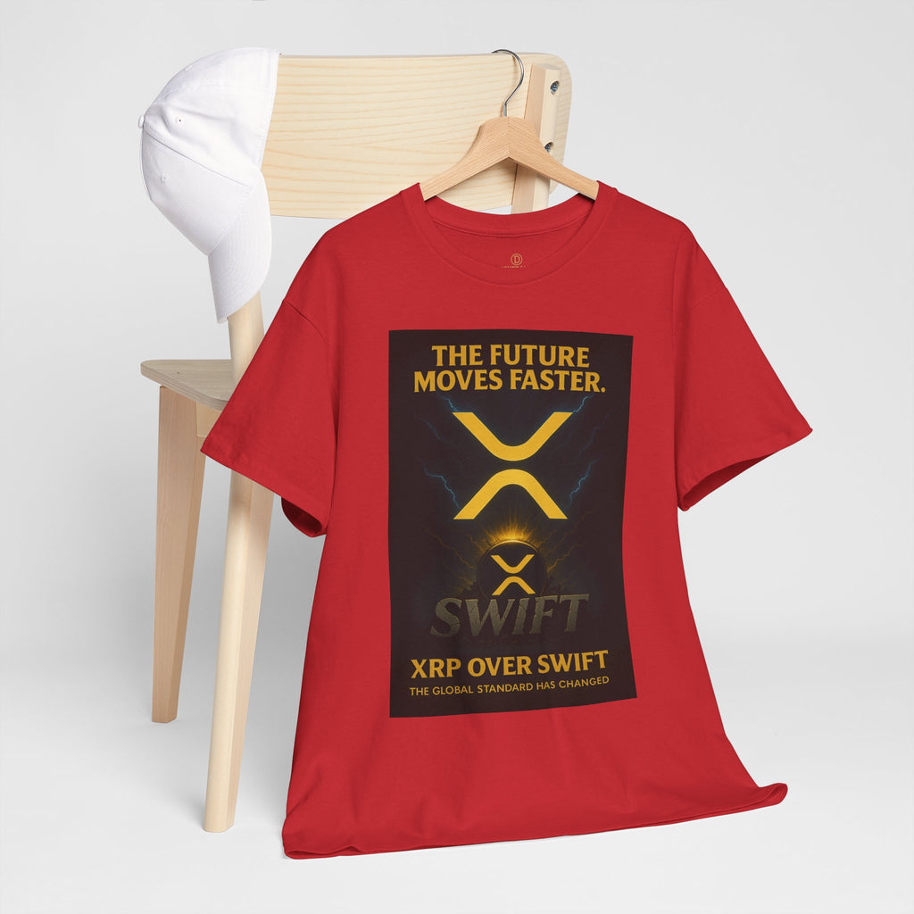 XRP Swift Crypto T-Shirt — “The Future Moves Faster” XRP Over Swift Tee