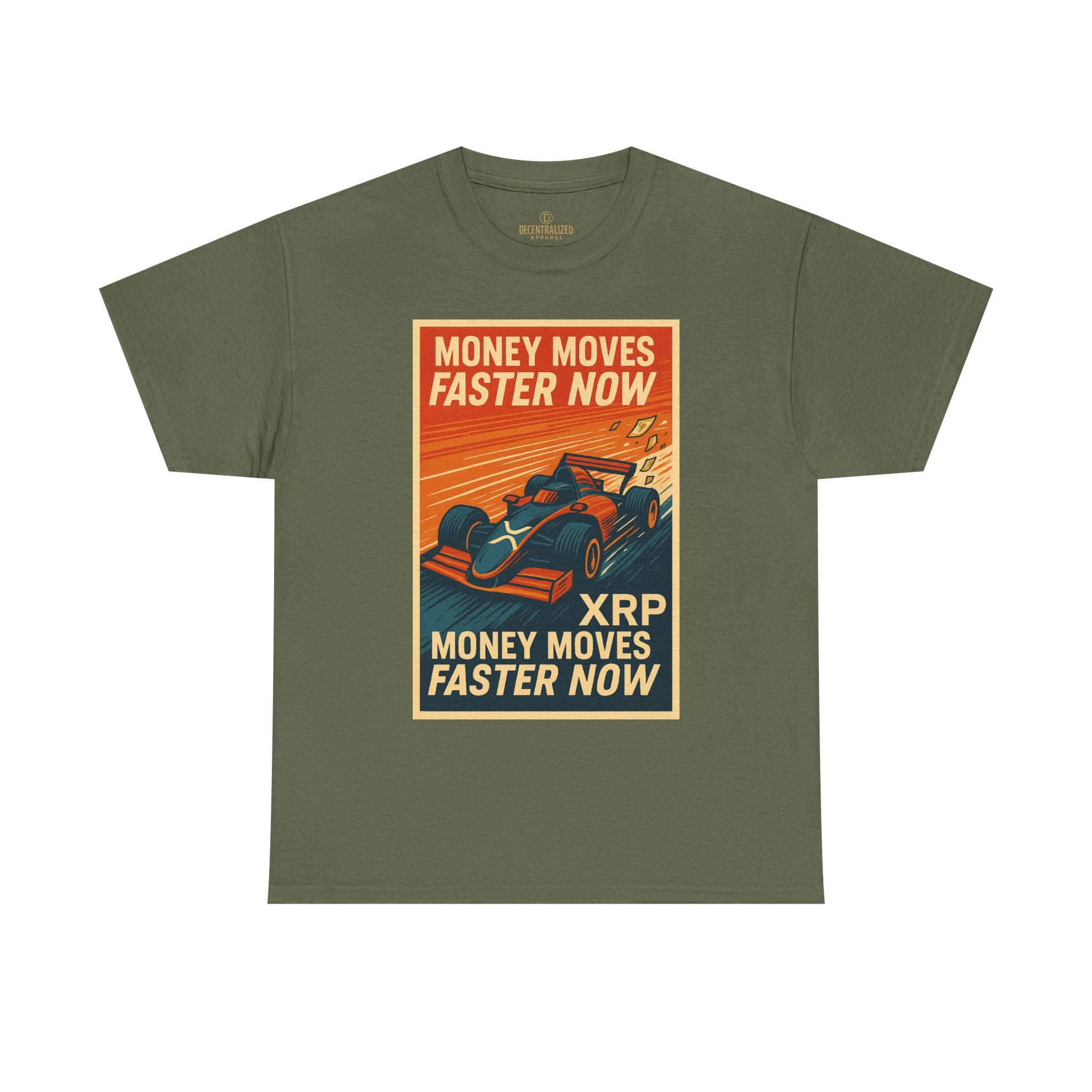 XRP 'Money Moves Faster Now' Racing Tee — Crypto Enthusiast T-Shirt
