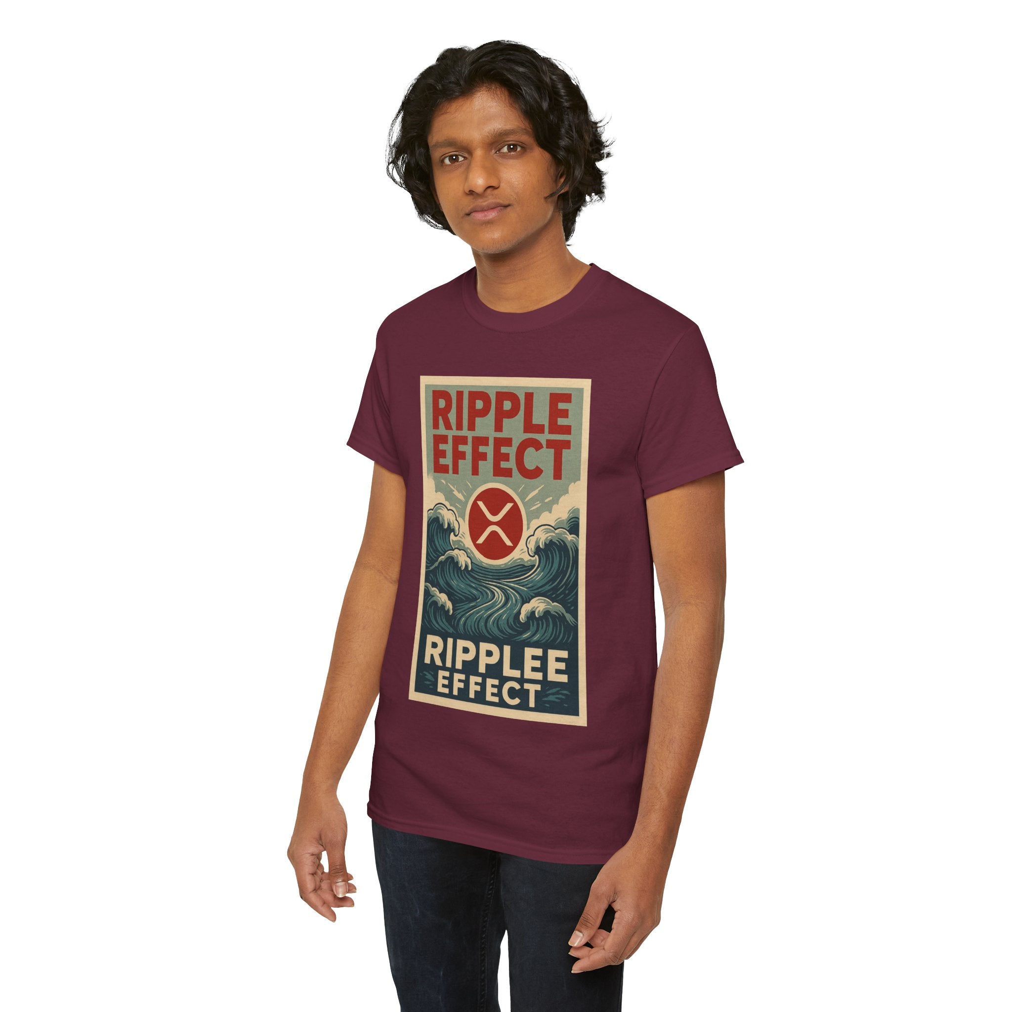 Ripple Effect Tee — Vintage Wave XRP Crypto Graphic T-Shirt