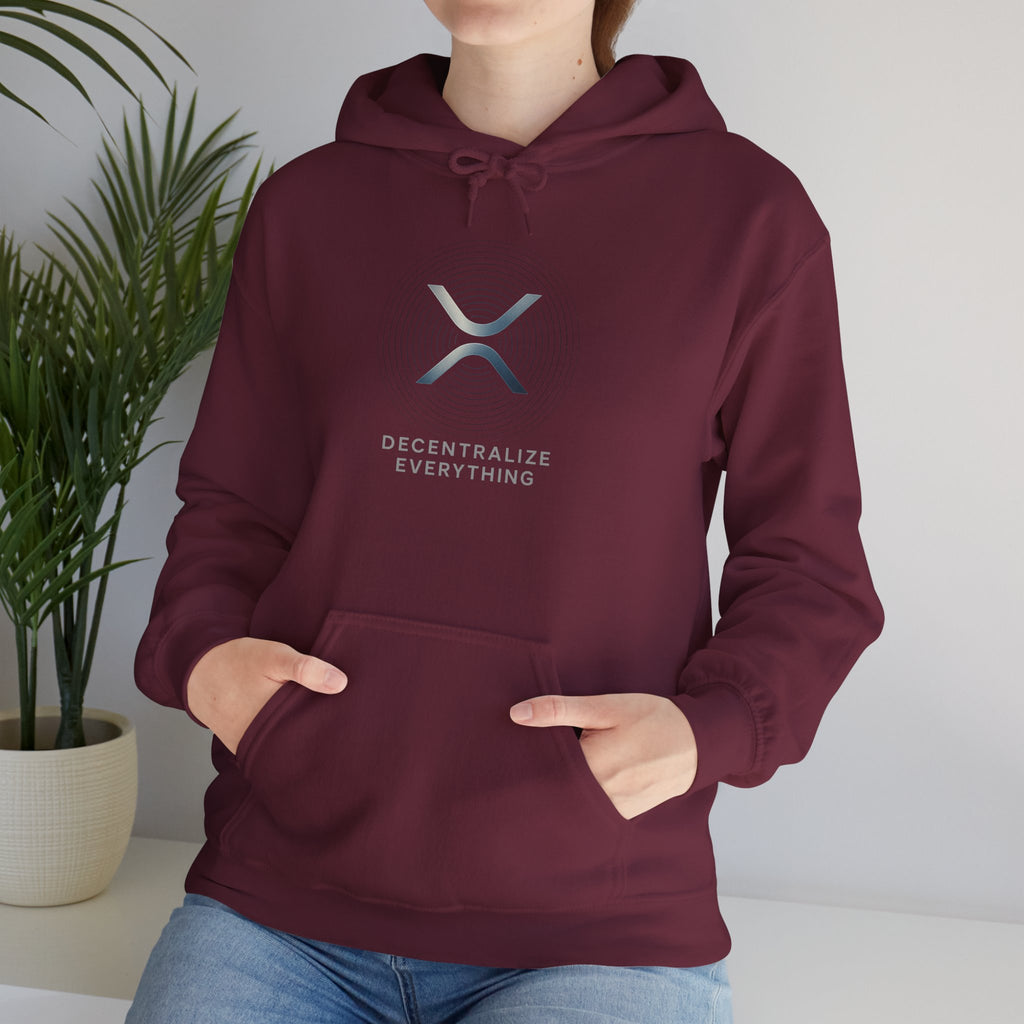 XRP 'Decentralize Everything' Hoodie — Minimal Crypto Logo Pullover