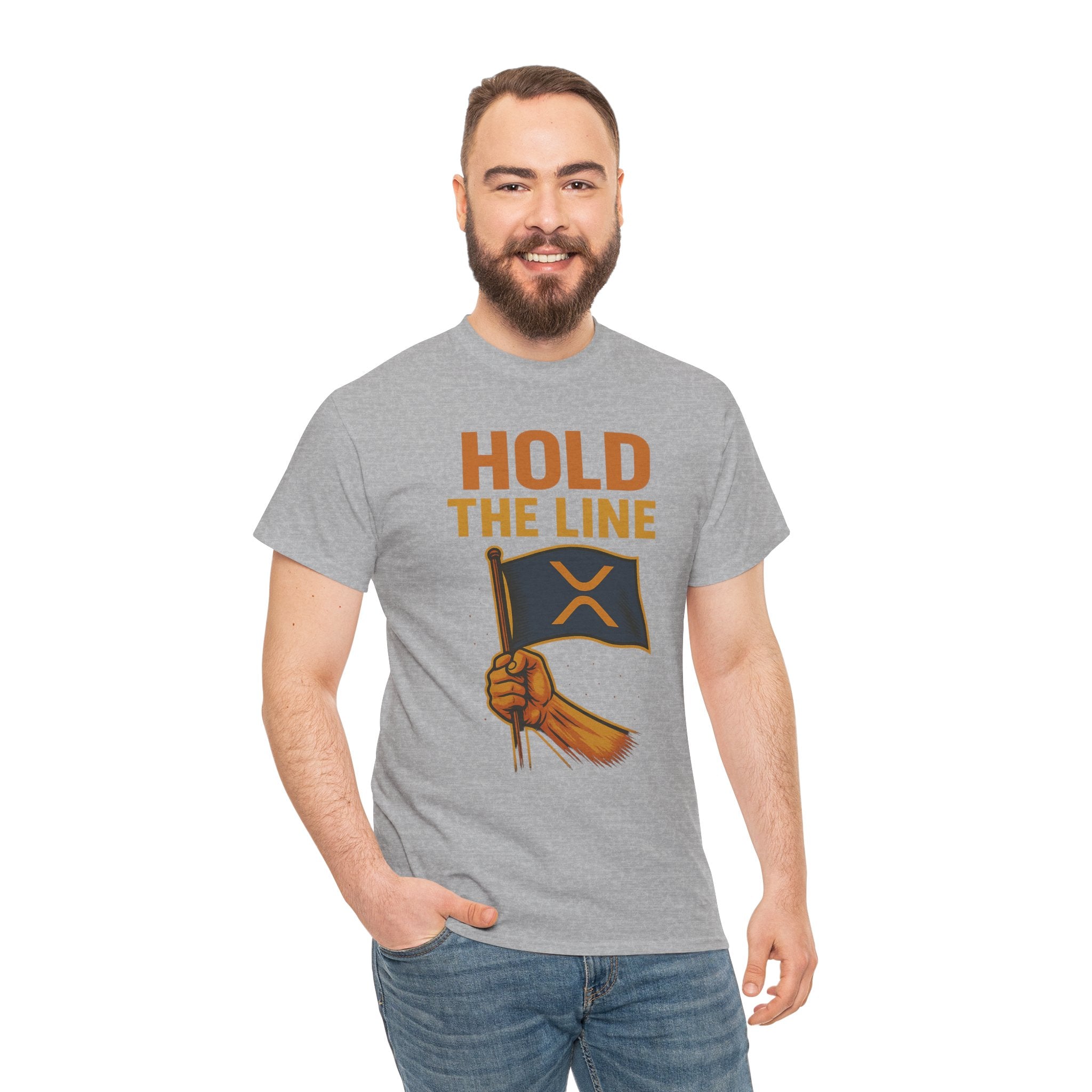 Hold The Line Tee — Bold Flag Graphic Cryptocurrency XRP Shirt