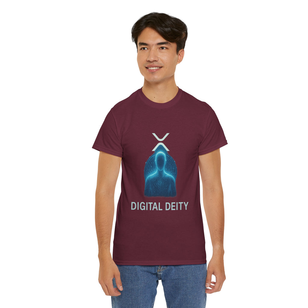 Digital Deity T‑Shirt — Futuristic Neon Tech Hoodie Tee