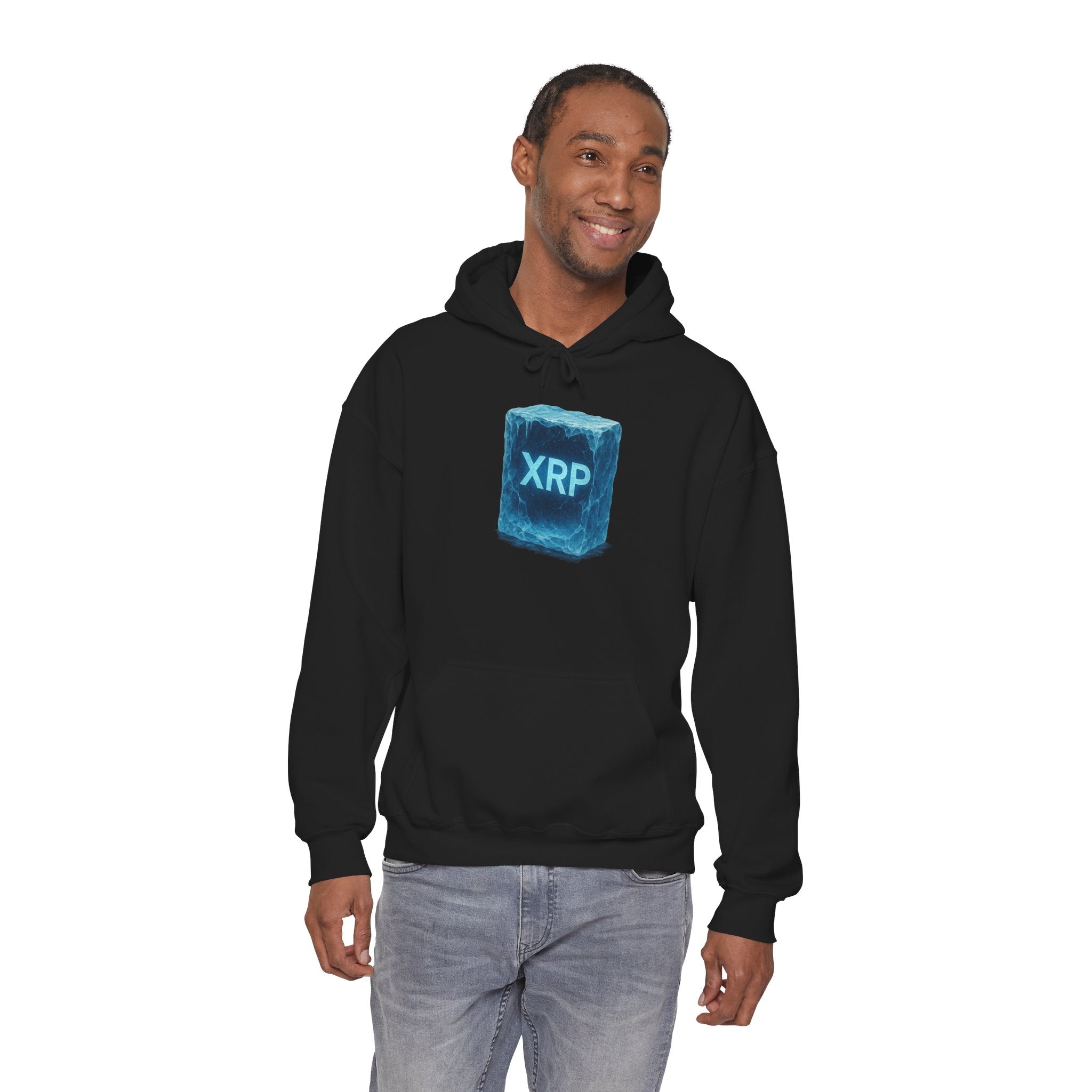 XRP Frozen Cube Hoodie — Crypto Ice Block Sweater for XRP Fans