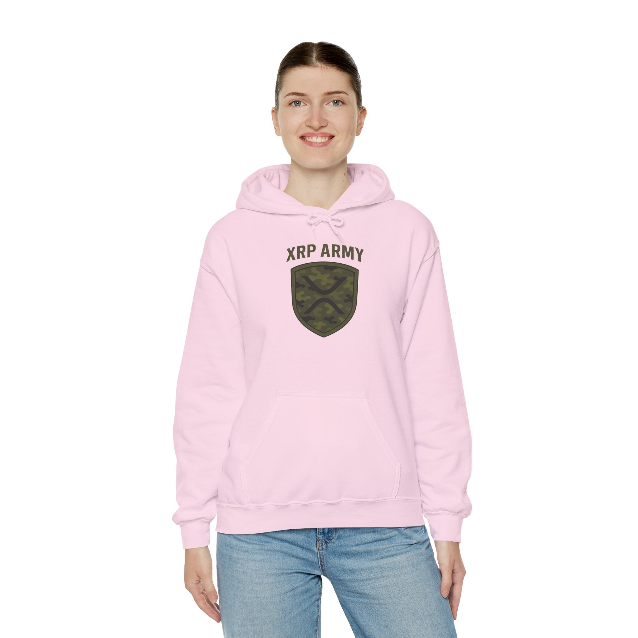 XRP Army Hoodie – Crypto Shield Camouflage Sweatshirt