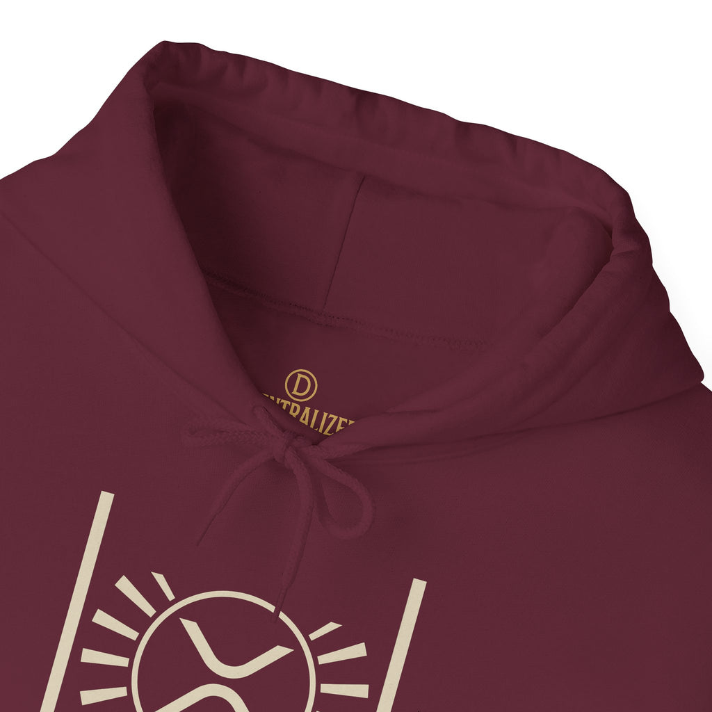 XRP Minimalist Logo Hoodie — Crypto Sun Symbol Sweatshirt