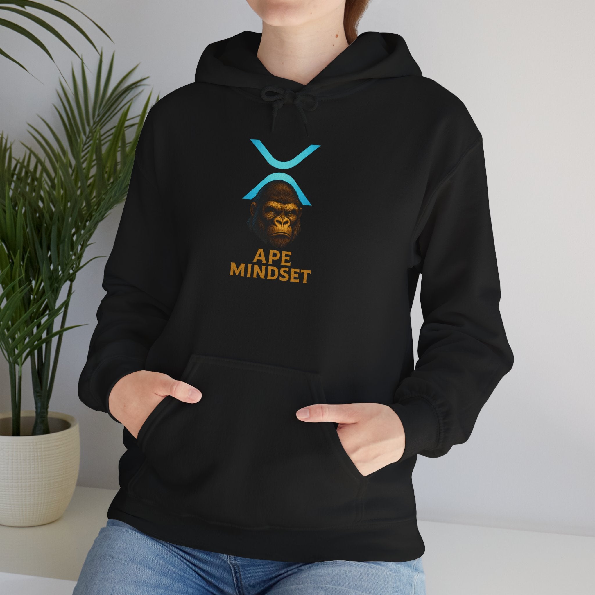Ape Mindset Hoodie — Crypto XRP Logo Gorillaz Graphic Sweatshirt