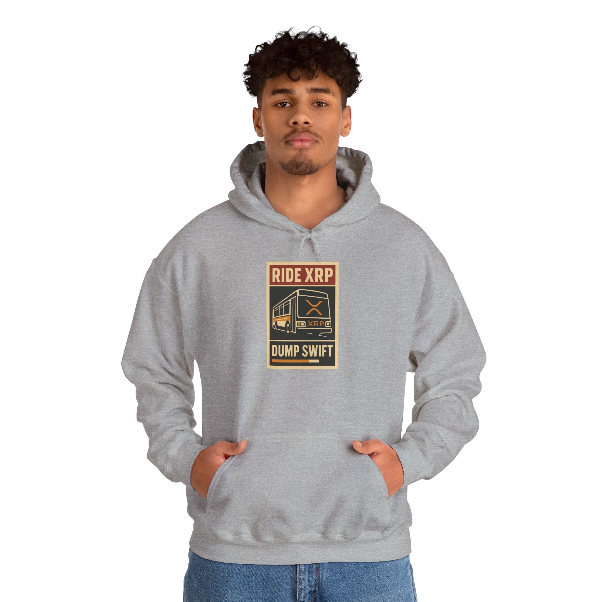 XRP Crypto Hoodie — "Ride XRP, Dump Swift" Retro Badge