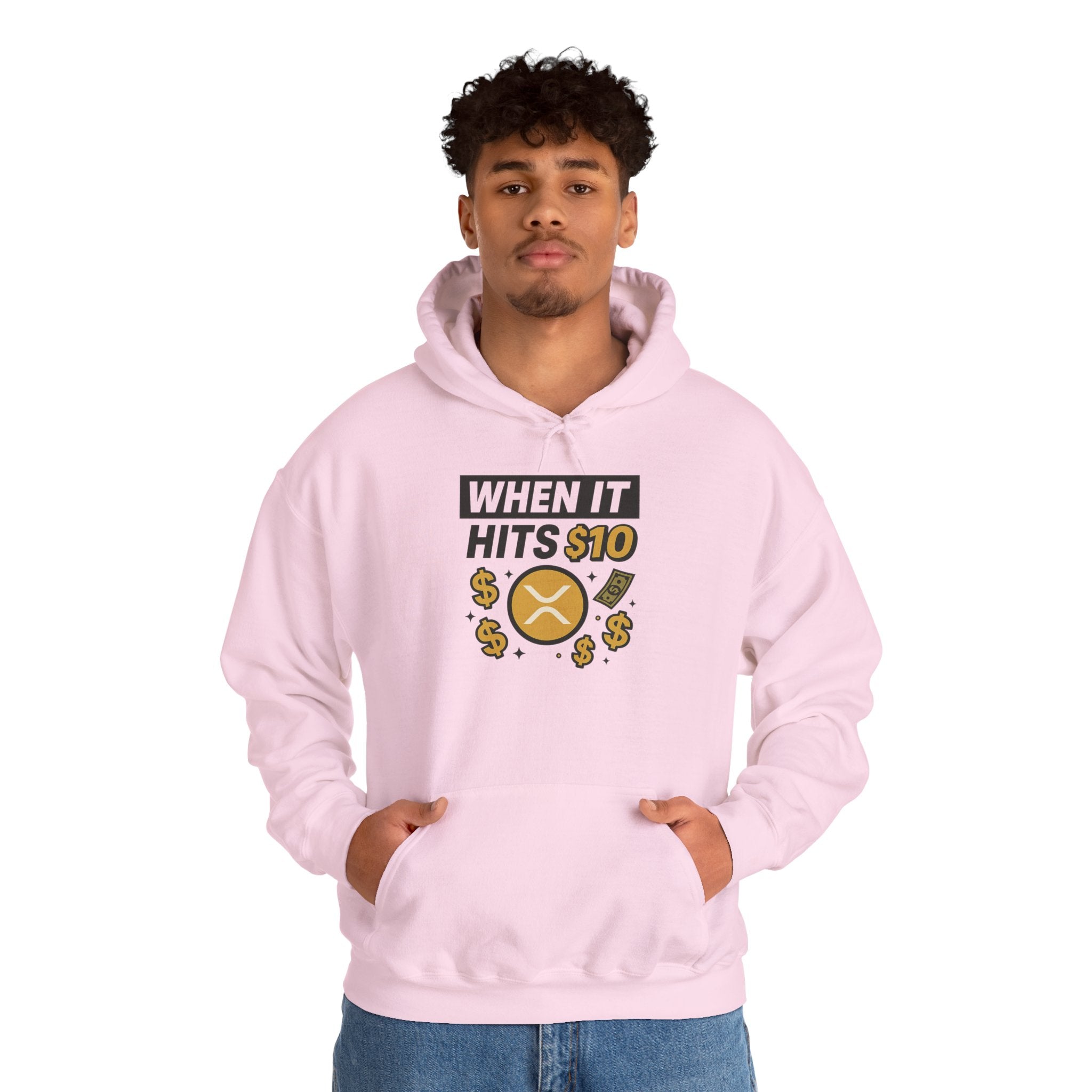 Crypto HODL Hoodie – "When It Hits 10" Funny XRP Coin Sweatshirt