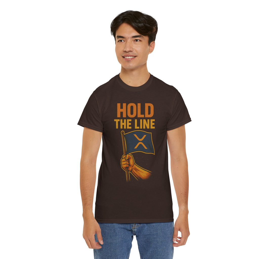 Hold The Line Tee — Bold Flag Graphic Cryptocurrency XRP Shirt