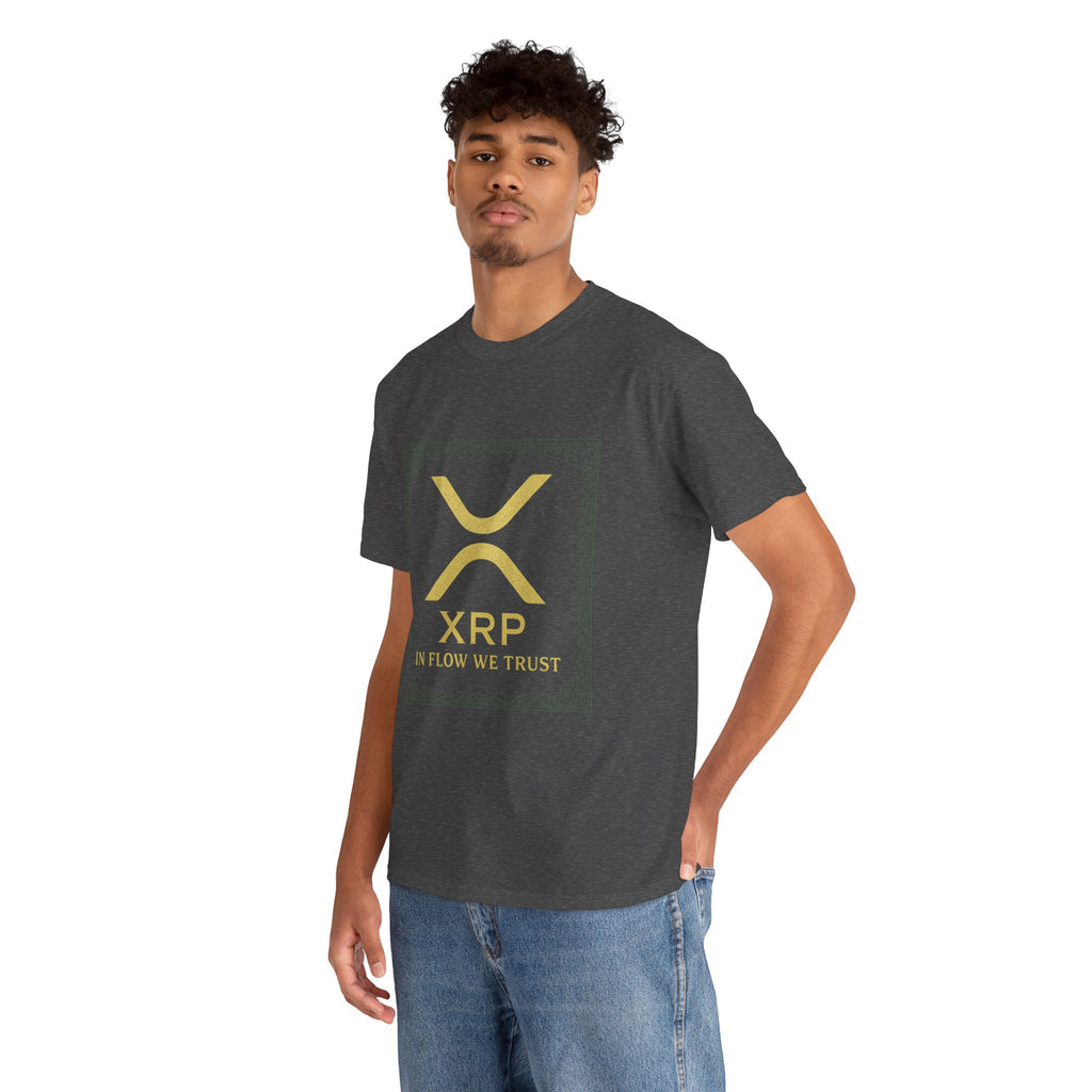 XRP Logo T-Shirt — "In Flow We Trust" Crypto Tee for Ripple Fans