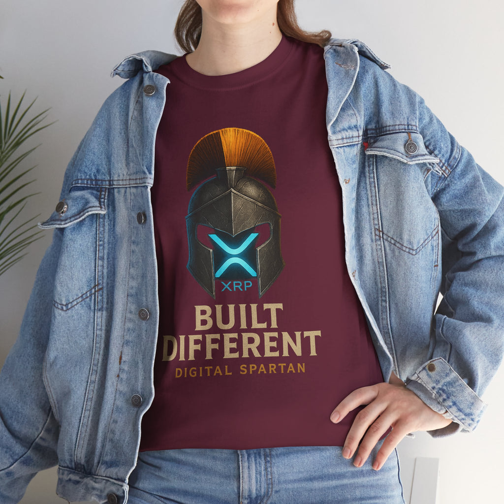 Built Different Spartan Tee — Digital Spartan XRP Crypto T-Shirt