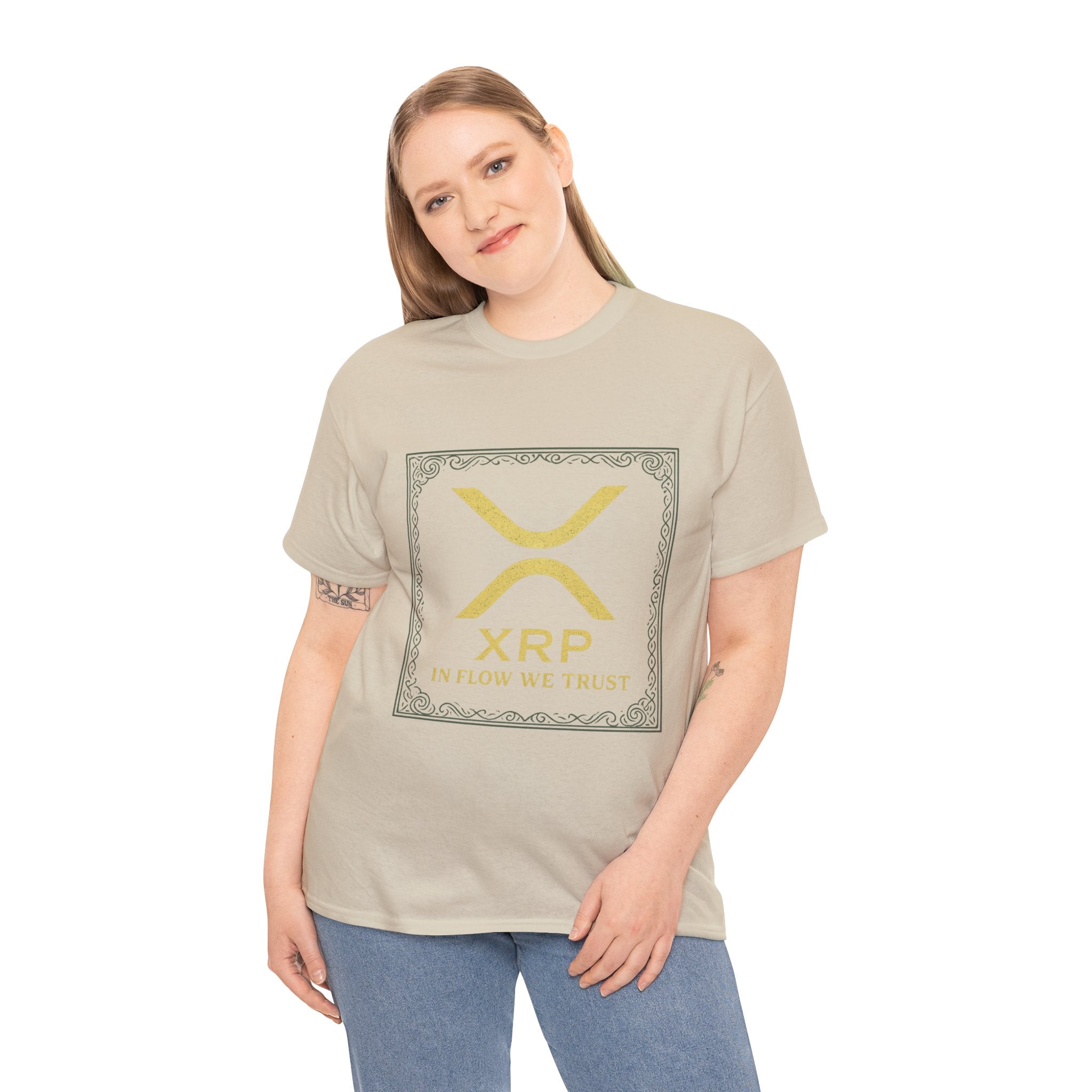 XRP Logo T-Shirt — "In Flow We Trust" Crypto Tee for Ripple Fans