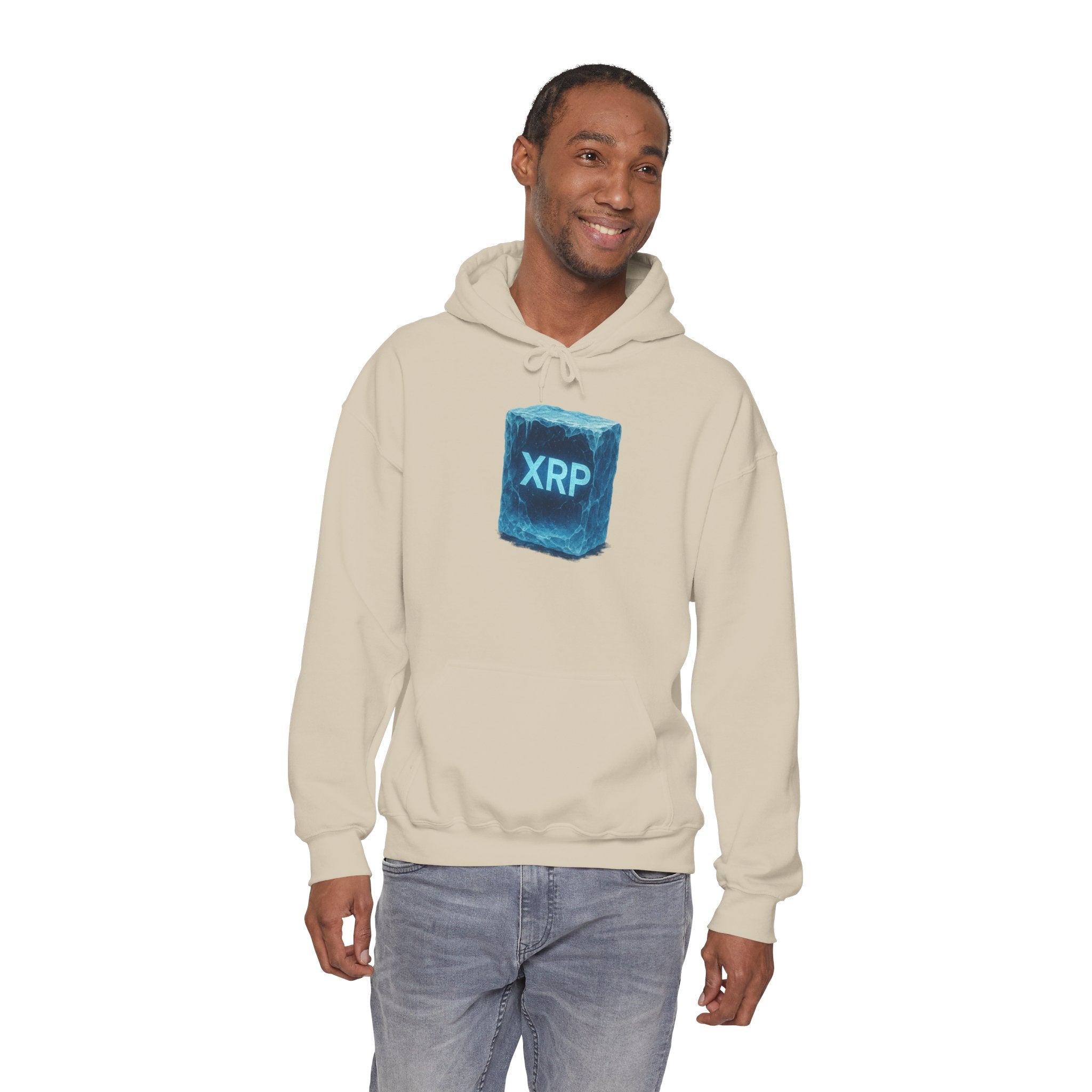 XRP Frozen Cube Hoodie — Crypto Ice Block Sweater for XRP Fans