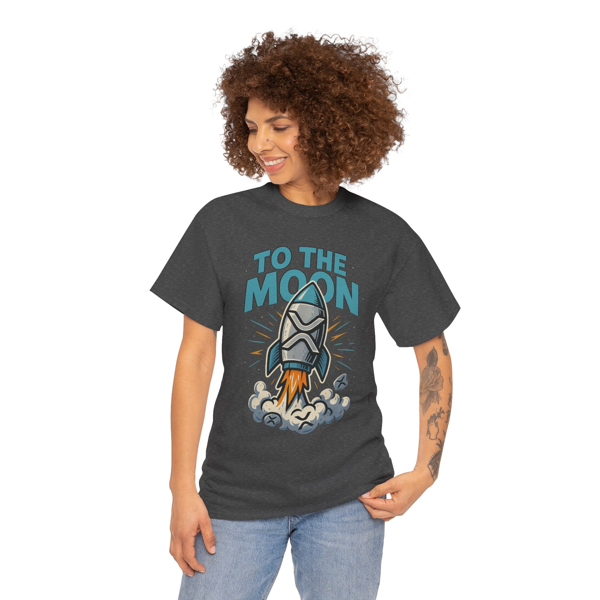 To The Moon Rocket T-Shirt — Space Graphic Tee for Crypto & Space Enthusiasts