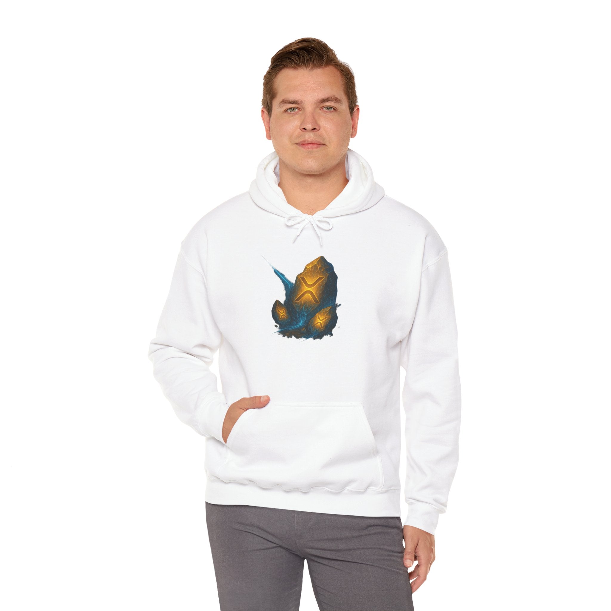 Rune Stone Hoodie — Glowing Mystic Rock Graphic Hooded Sweatshirt