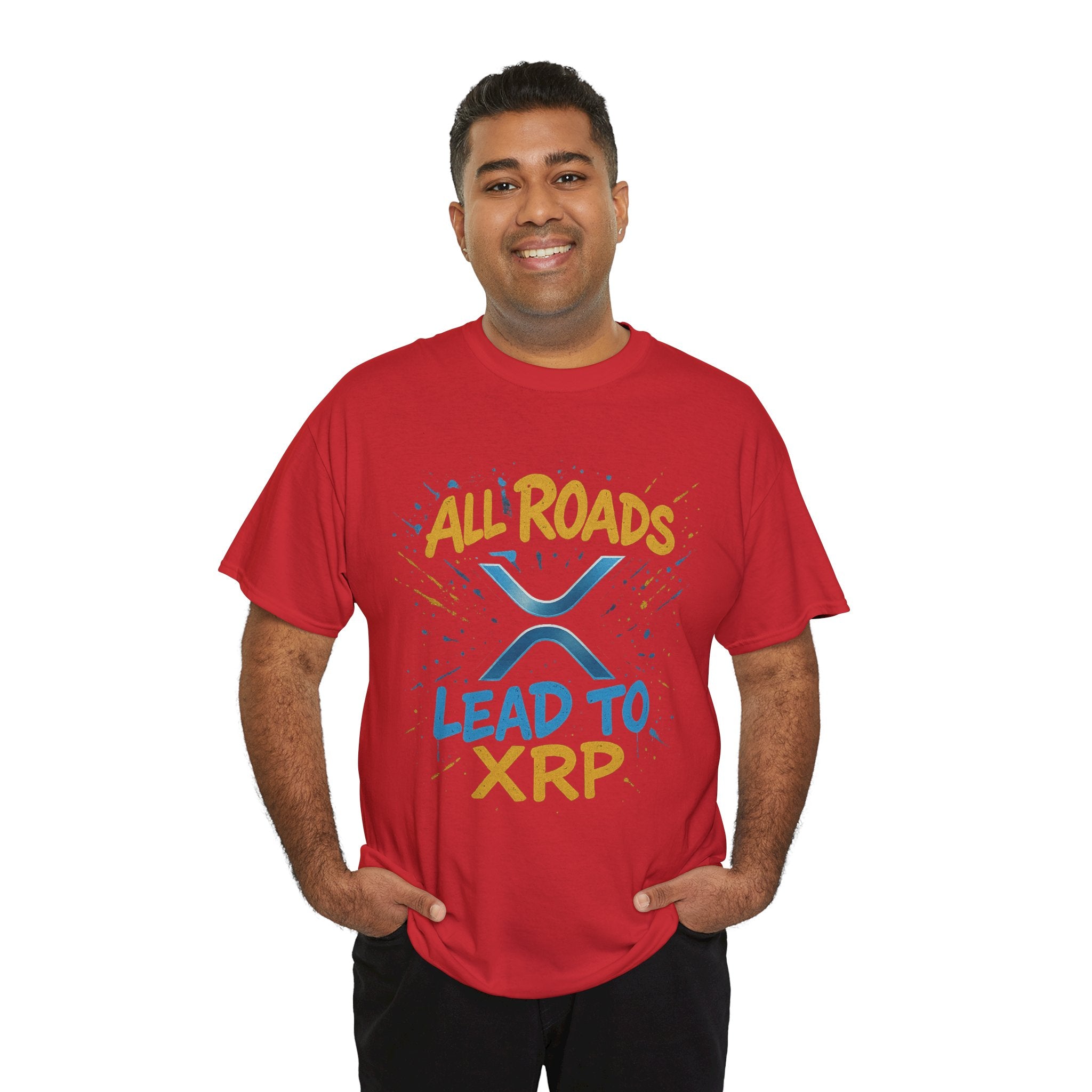 XRP Crypto Tee — "All Roads Lead to XRP" Casual Cryptocurrency Shirt