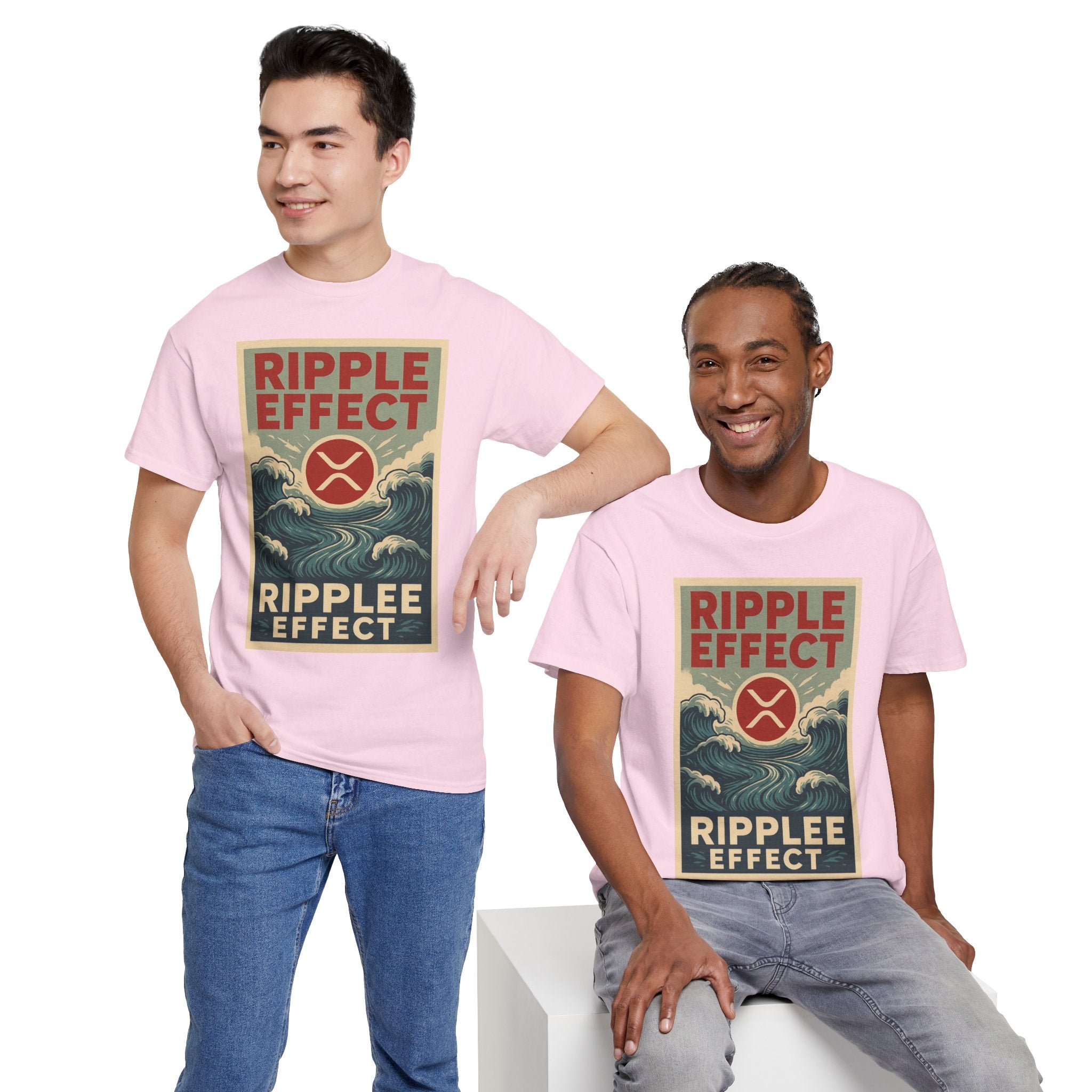 Ripple Effect Tee — Vintage Wave XRP Crypto Graphic T-Shirt