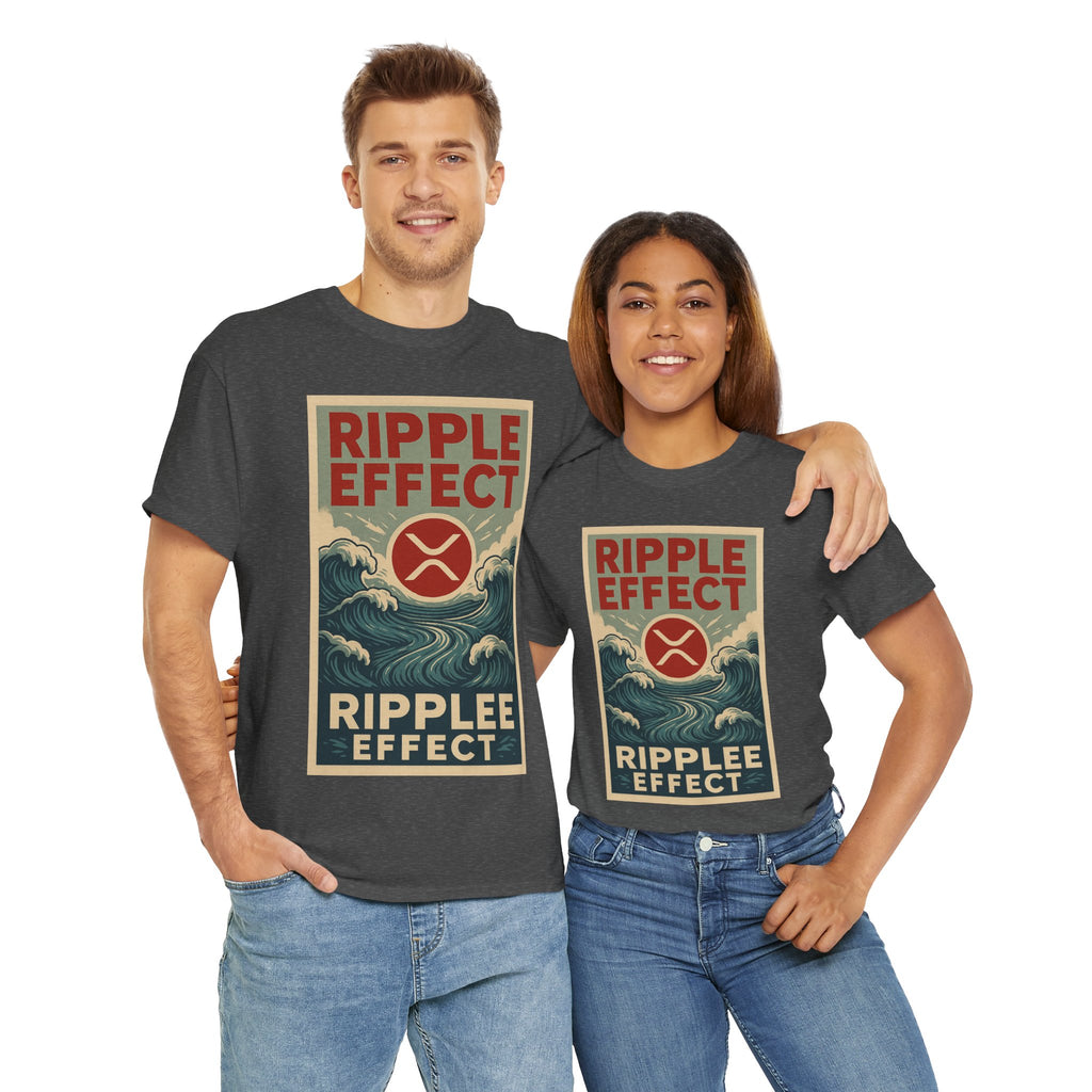 Ripple Effect Tee — Vintage Wave XRP Crypto Graphic T-Shirt