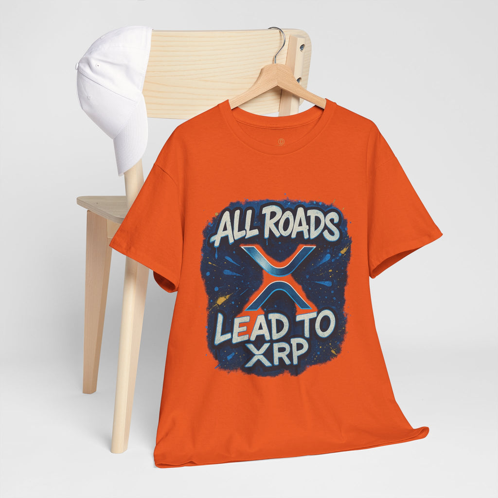 XRP Crypto T-Shirt — "All Roads Lead to XRP" Graphic Tee