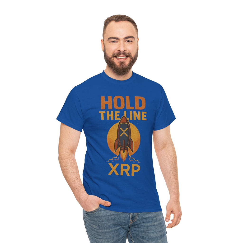 XRP Hold The Line Rocket Tee — Crypto Investor T‑Shirt