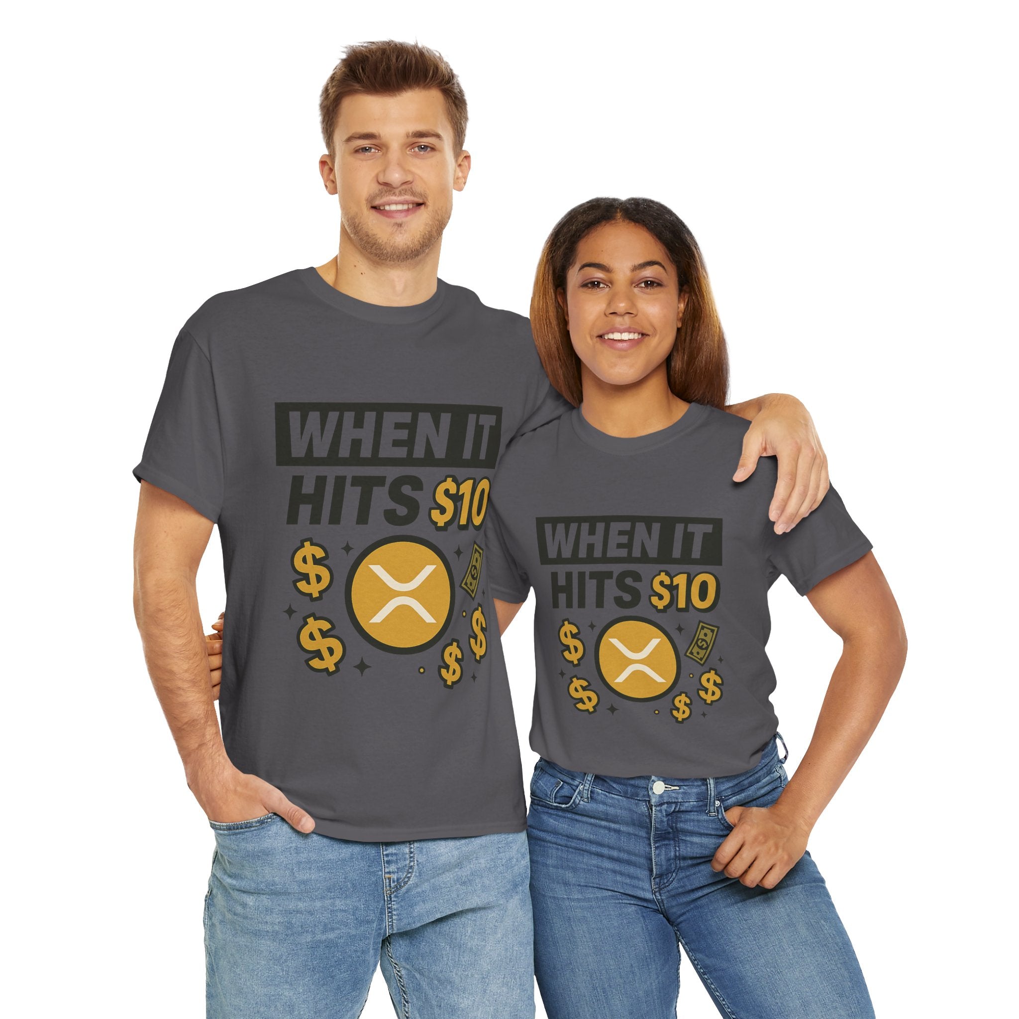 Crypto Tee - "When It Hits 10" Ripple XRP Meme Shirt